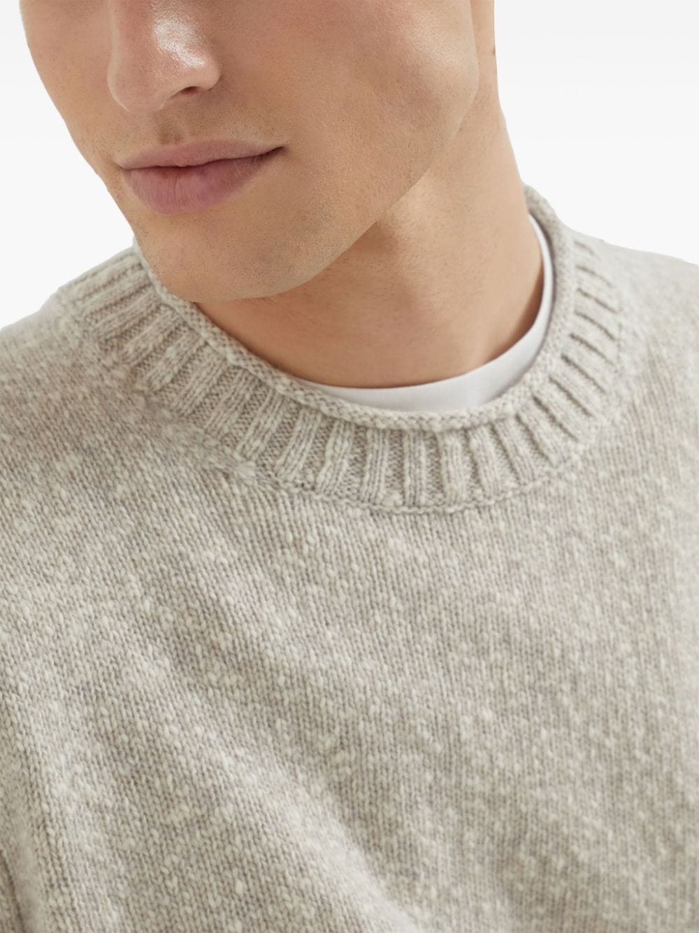 Brunello Cucinelli Crew-Neck Mélange Sweater