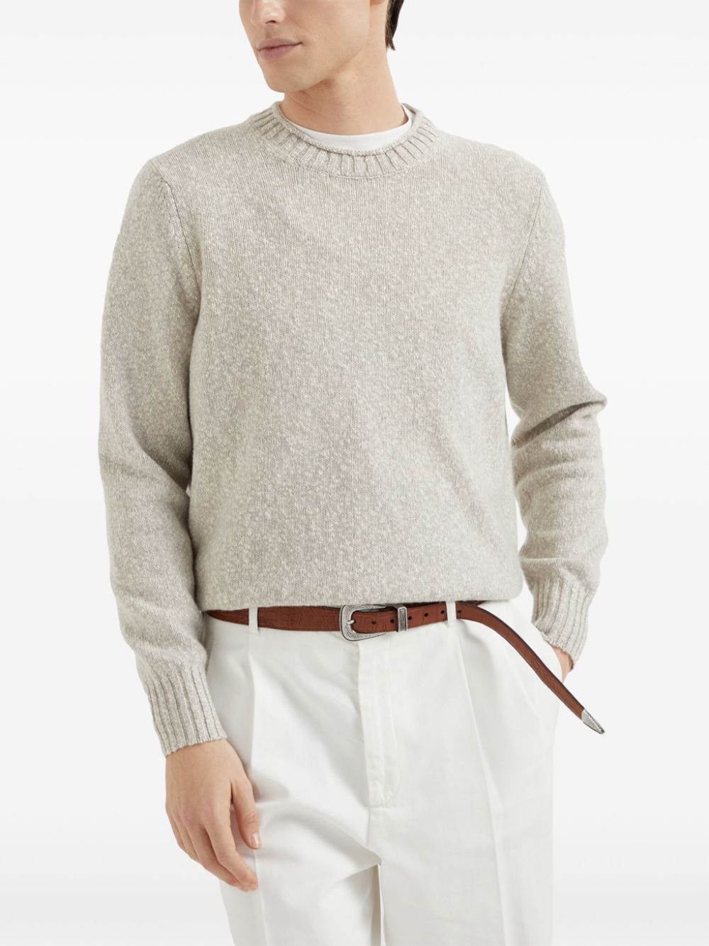 Brunello Cucinelli Crew-Neck Mélange Sweater