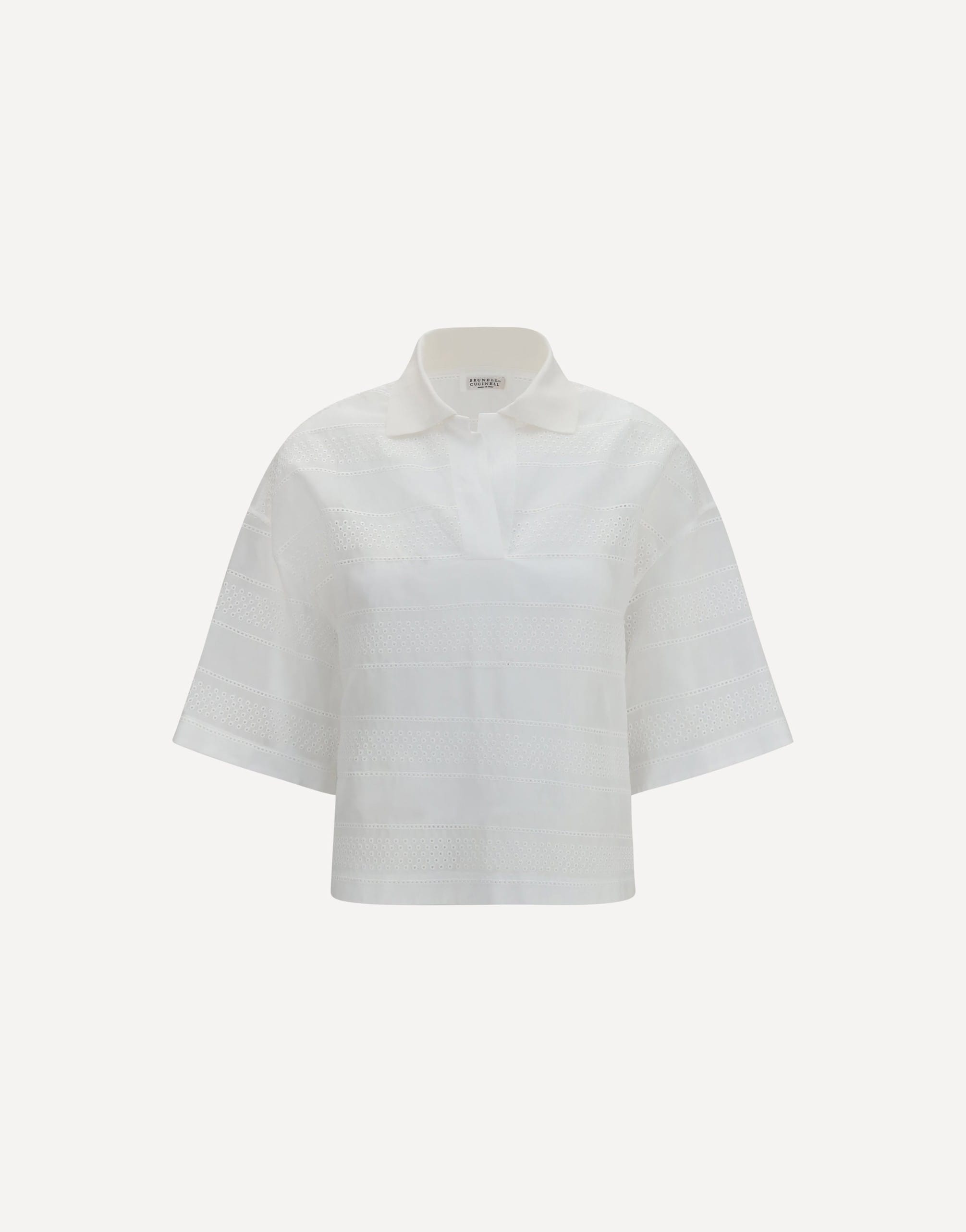 Brunello Cucinelli Brunello Cucinelli Crop Cotton Organza Polo