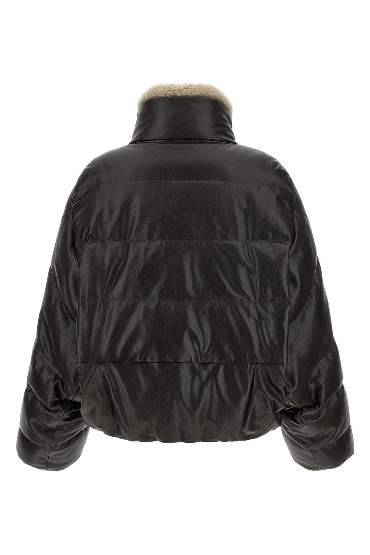 Brunello Cucinelli Brunello Cucinelli Cropped Padded Leather Jacket