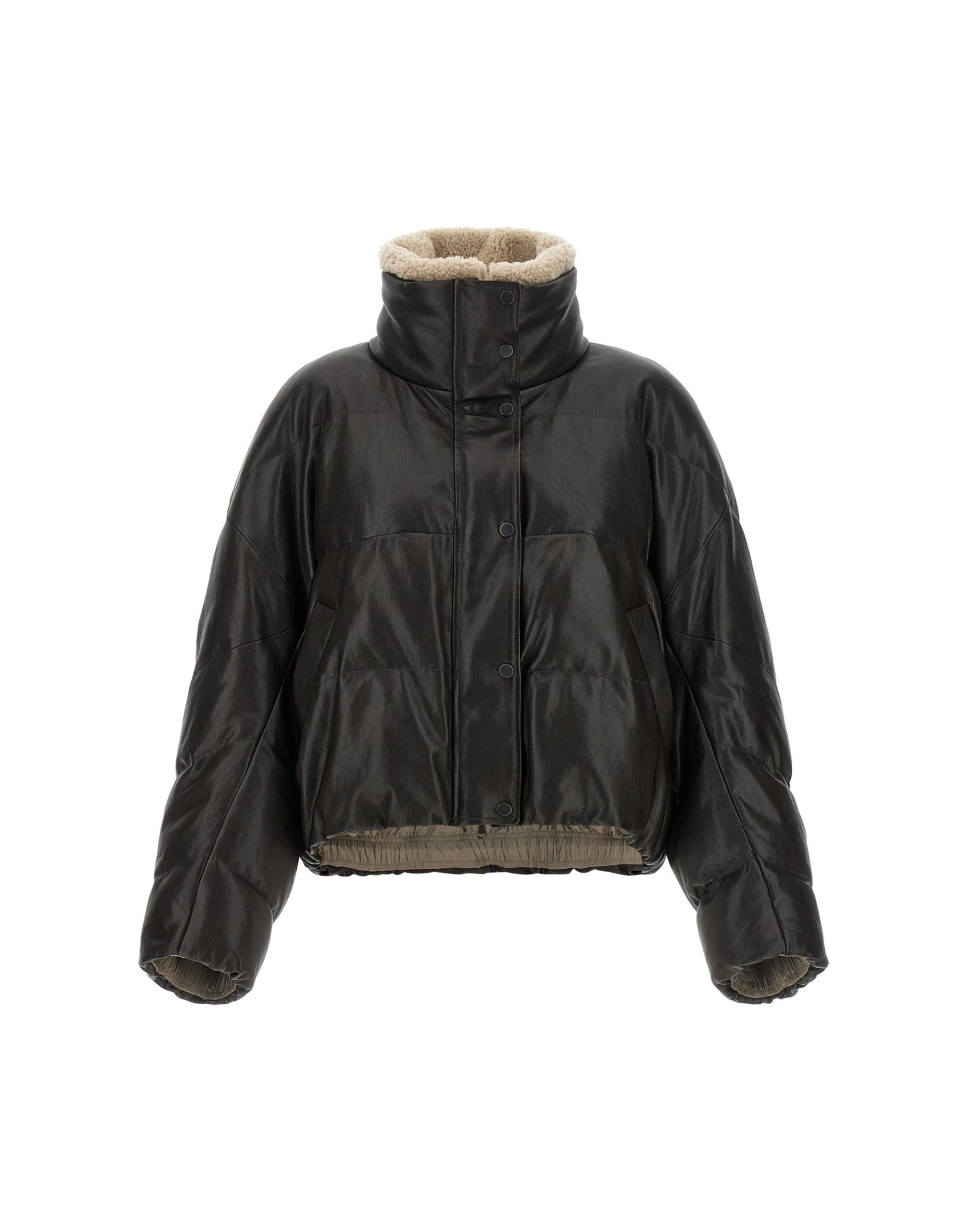 Brunello Cucinelli Brunello Cucinelli Cropped Padded Leather Jacket