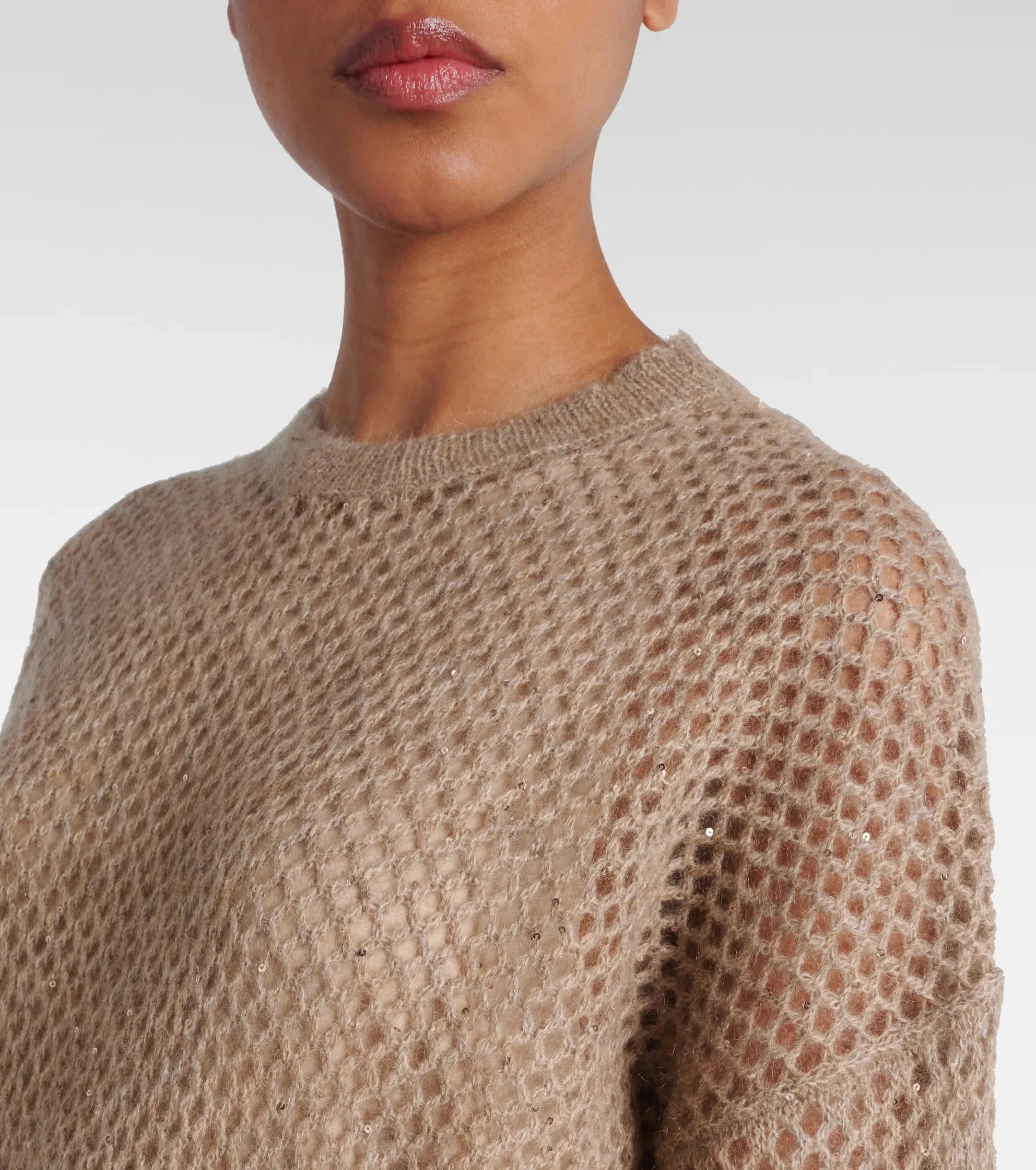 Brunello Cucinelli Dazzling Belted Midi Dress