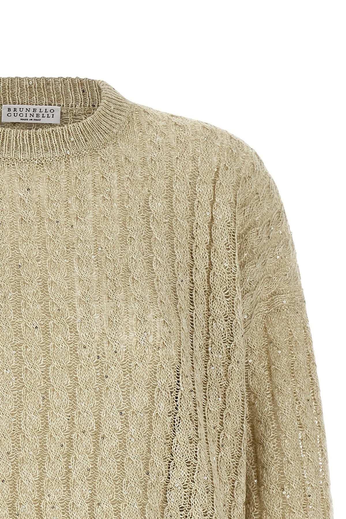 Brunello Cucinelli Brunello Cucinelli Dazzling Cable Linen Sweater