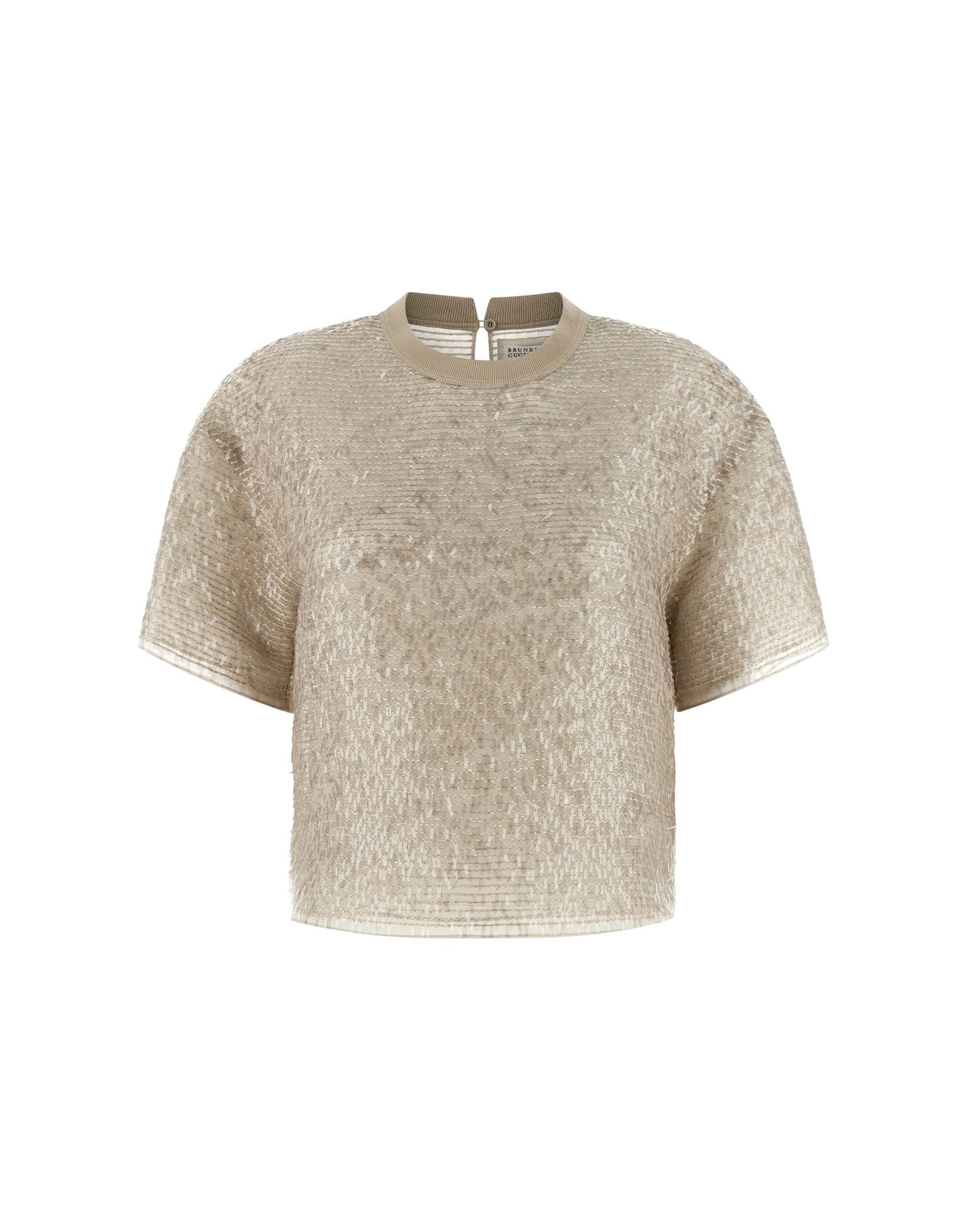 Brunello Cucinelli Brunello Cucinelli Dazzling Cascade Embroidery T-Shirt