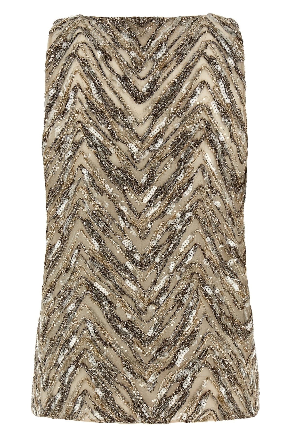 Brunello Cucinelli Brunello Cucinelli Dazzling Chevron Embroidery Top