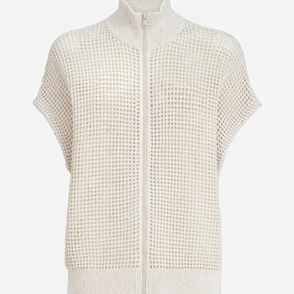 Brunello Cucinelli Dazzling Cotton Net Cardigan | Sendegaro IT