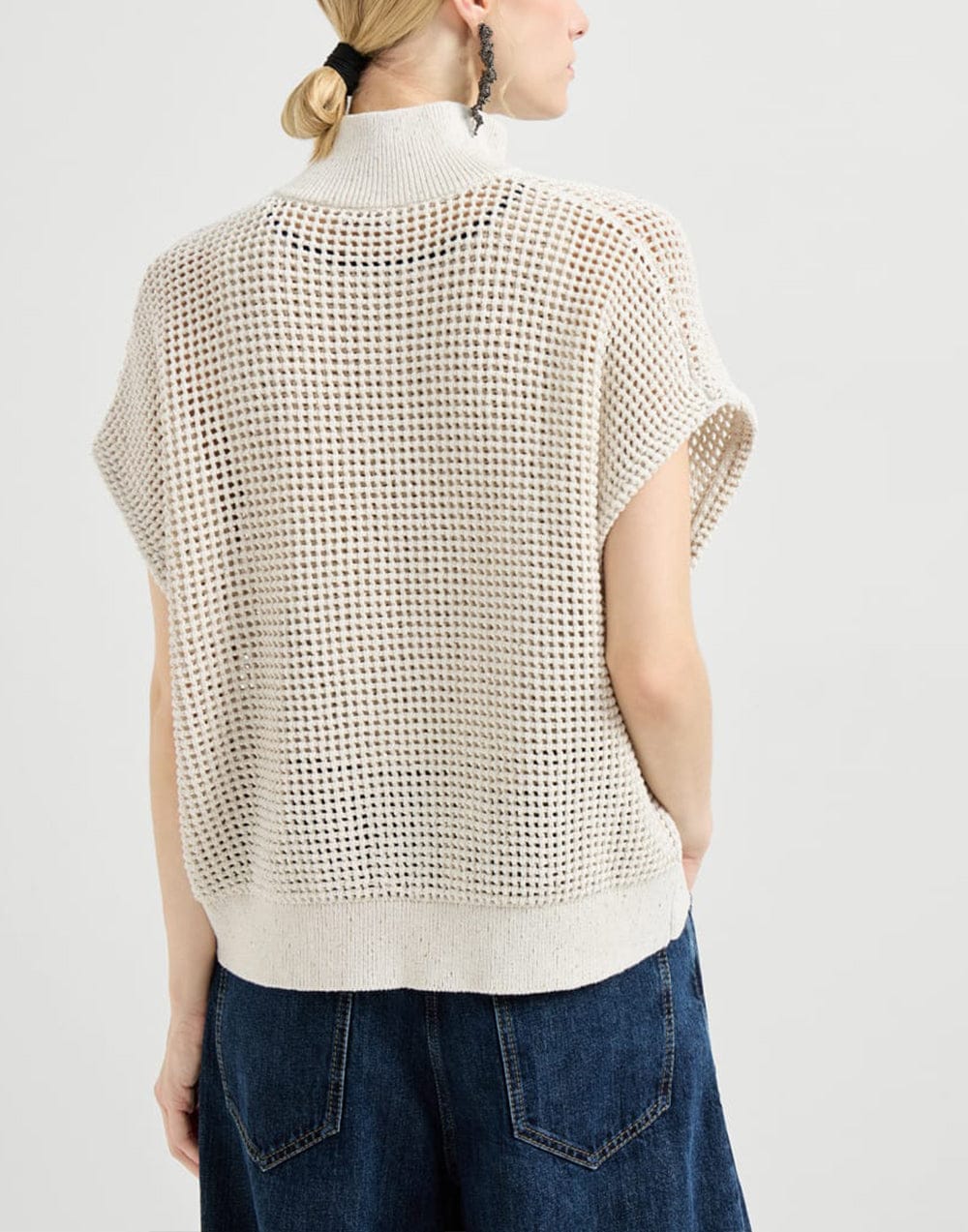 Brunello Cucinelli Dazzling Cotton Net Cardigan