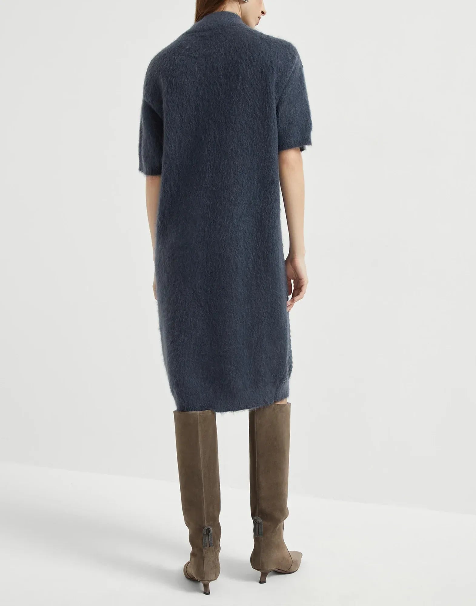 Brunello Cucinelli Dazzling Croc Motif Knit Dress