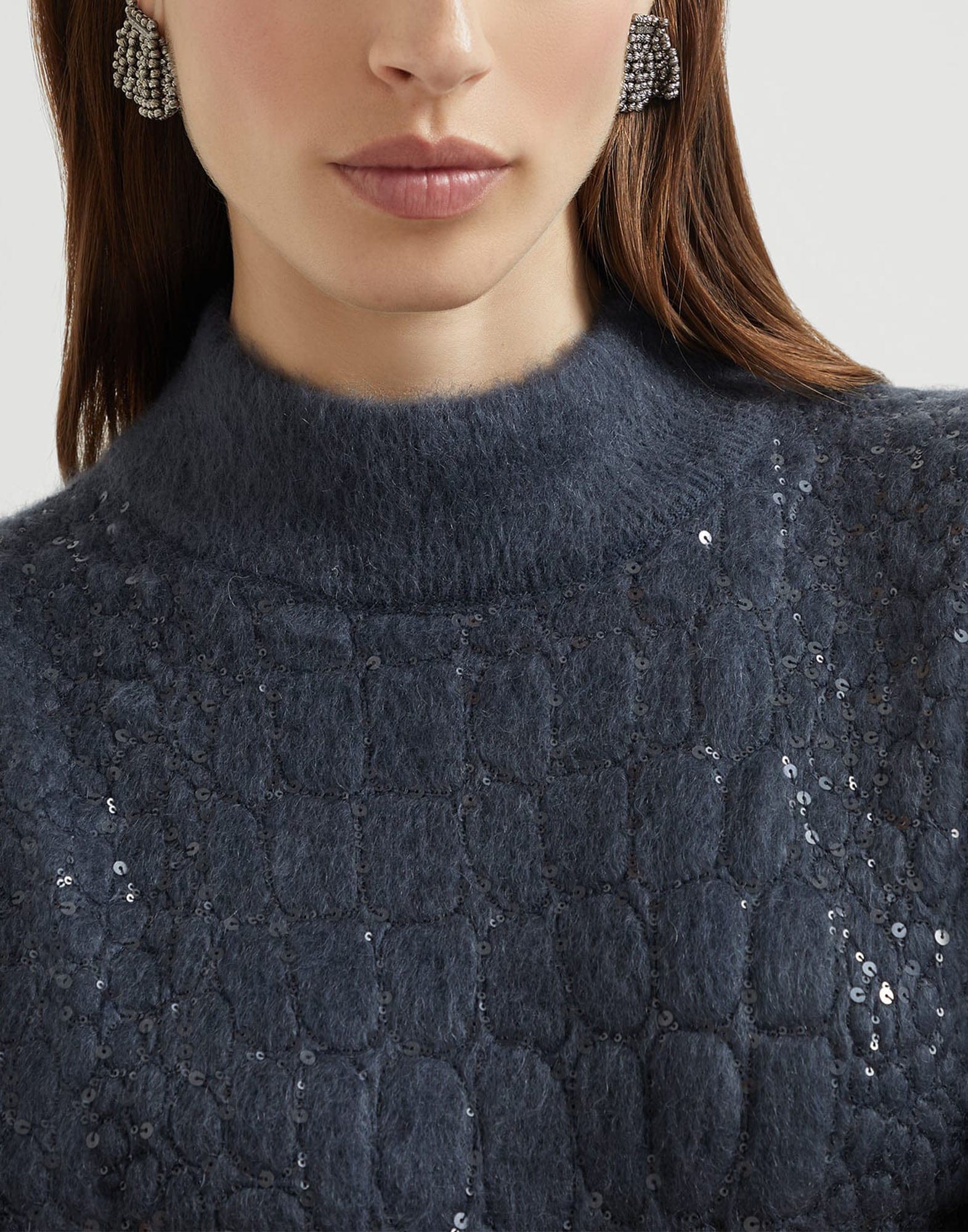 Brunello Cucinelli Dazzling Croc Motif Knit Dress