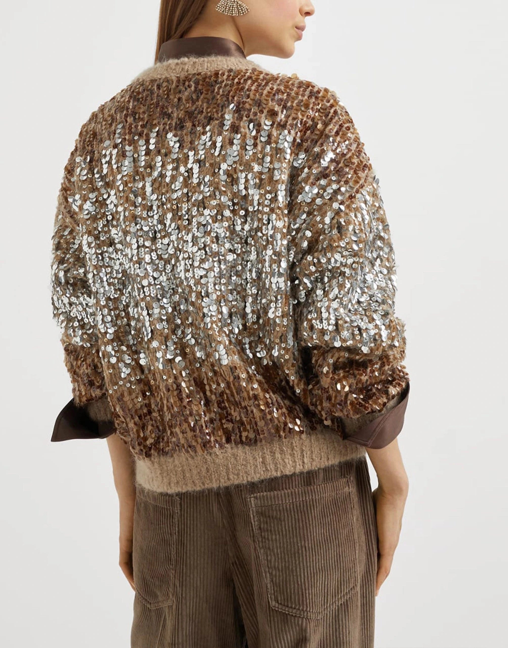 Brunello Cucinelli Dazzling Dégradé Embroidery Sweater