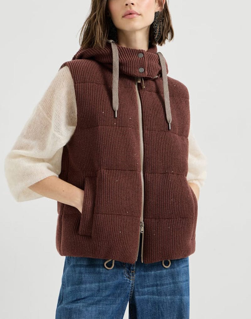 Brunello Cucinelli Dazzling English Rib Knit Vest | Sendegaro