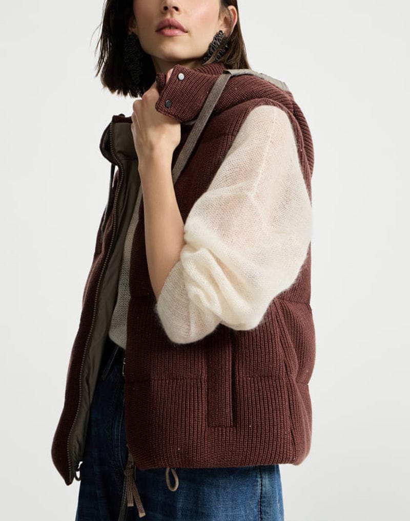 Brunello Cucinelli Dazzling English Rib Knit Vest | Sendegaro