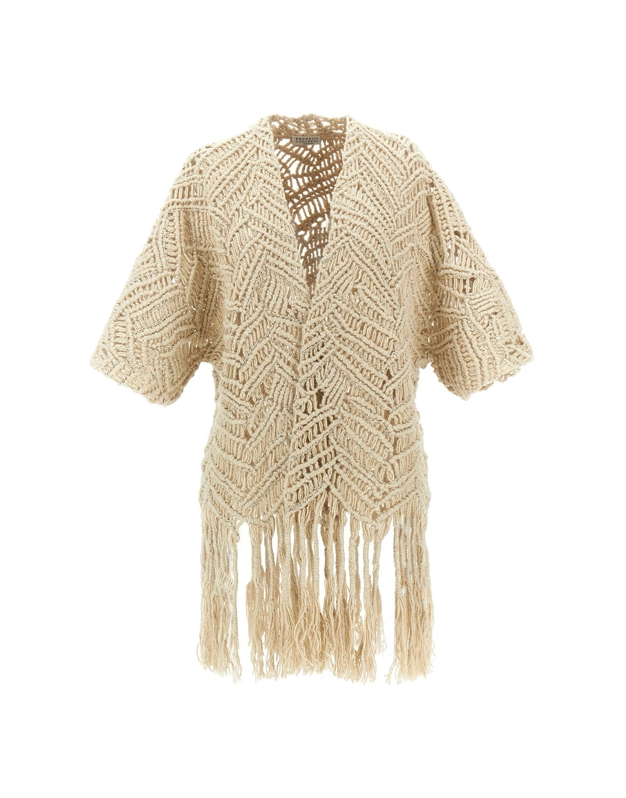 Brunello Cucinelli cardigan en macramé scintillant