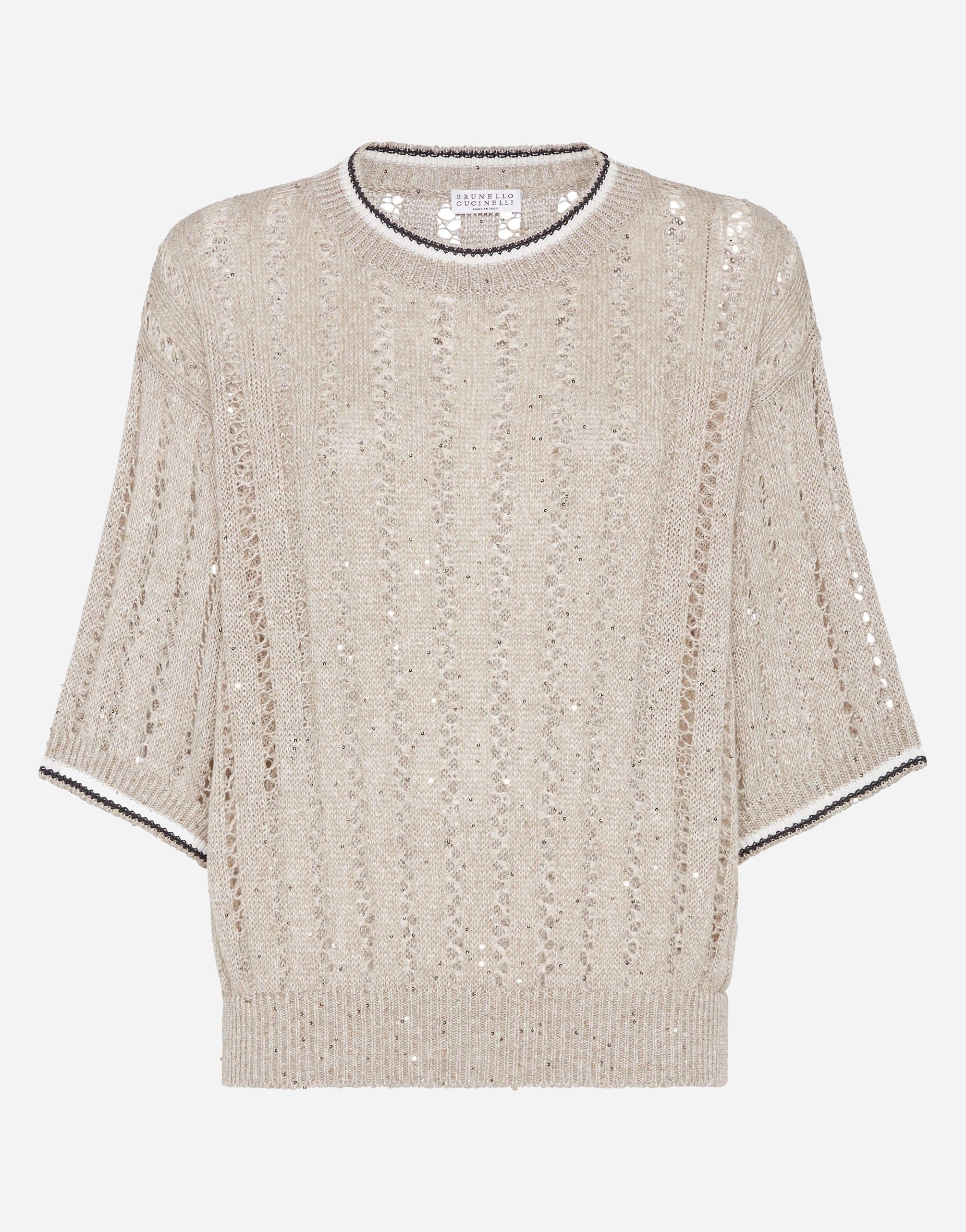 Brunello Cucinelli Dazzling Ribbed Net Sweater