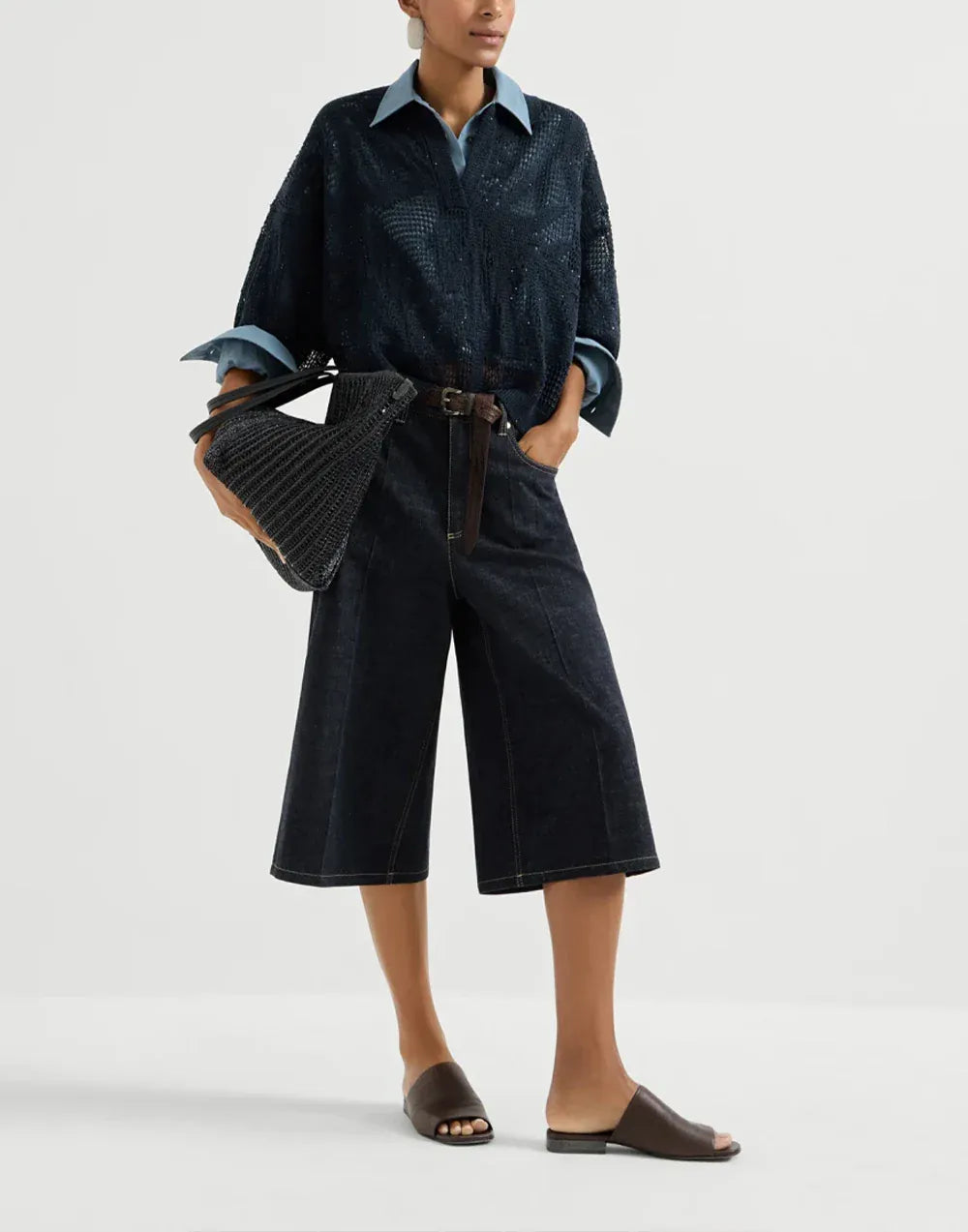 Brunello Cucinelli Вязаное поло Dazzling Water Lillies