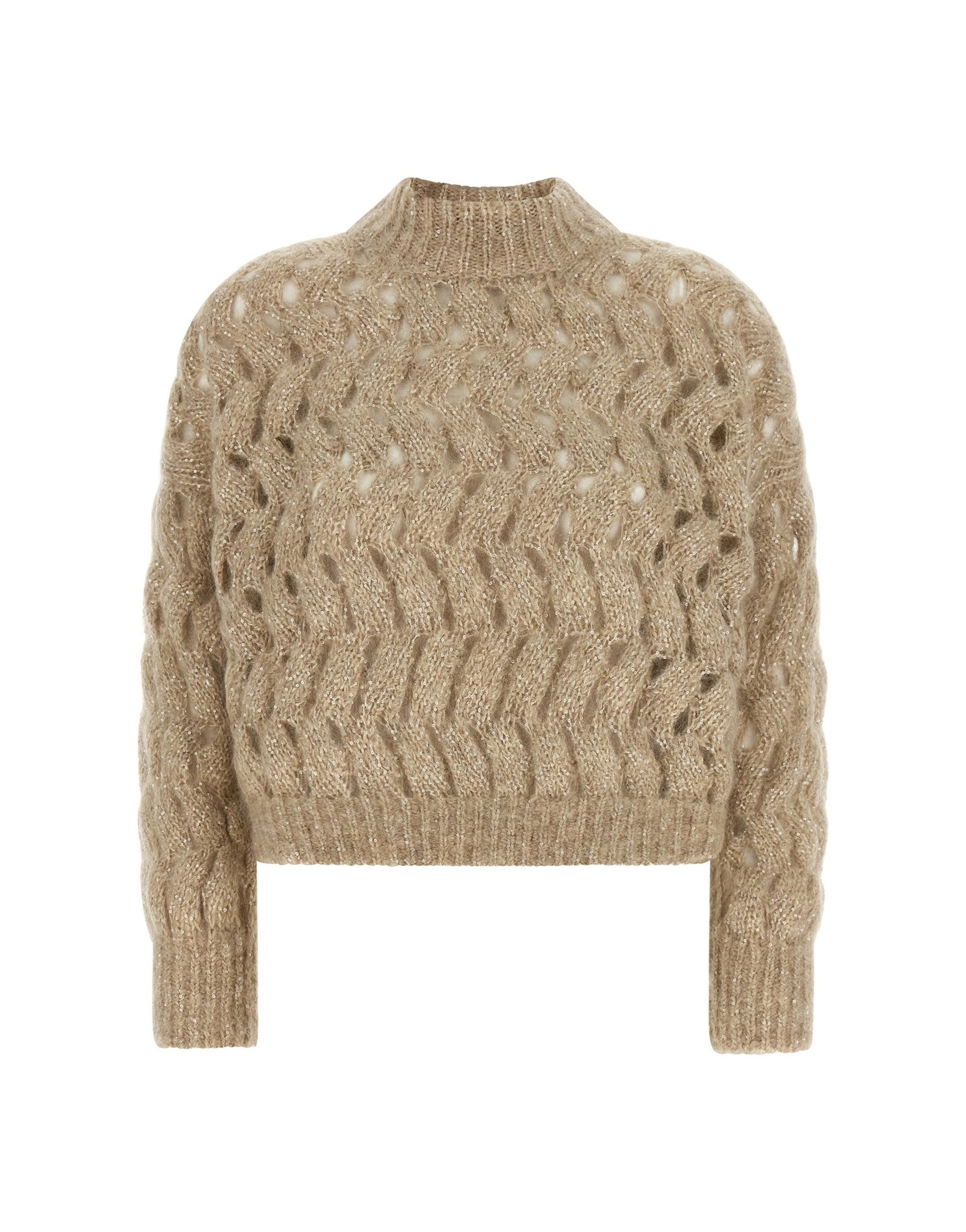 Brunello Cucinelli Dazzling Waves Turtleneck Sweater