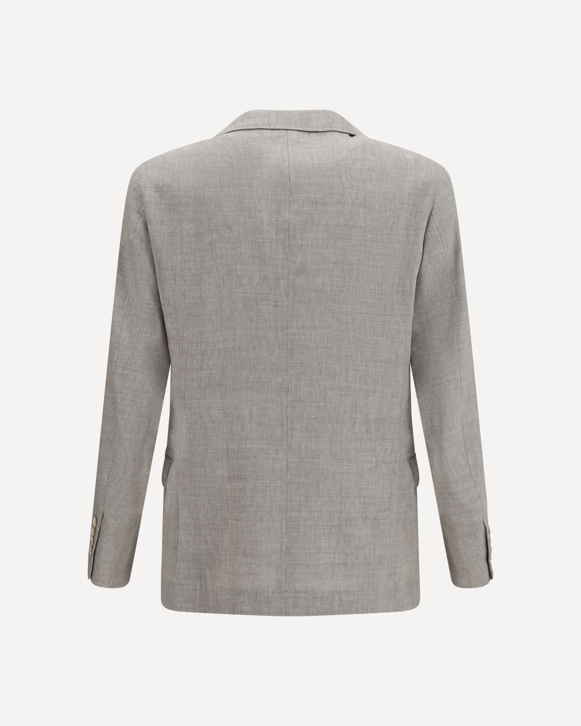 Brunello Cucinelli Deconstructed Linen Wool Chevron Jacket - alternate view