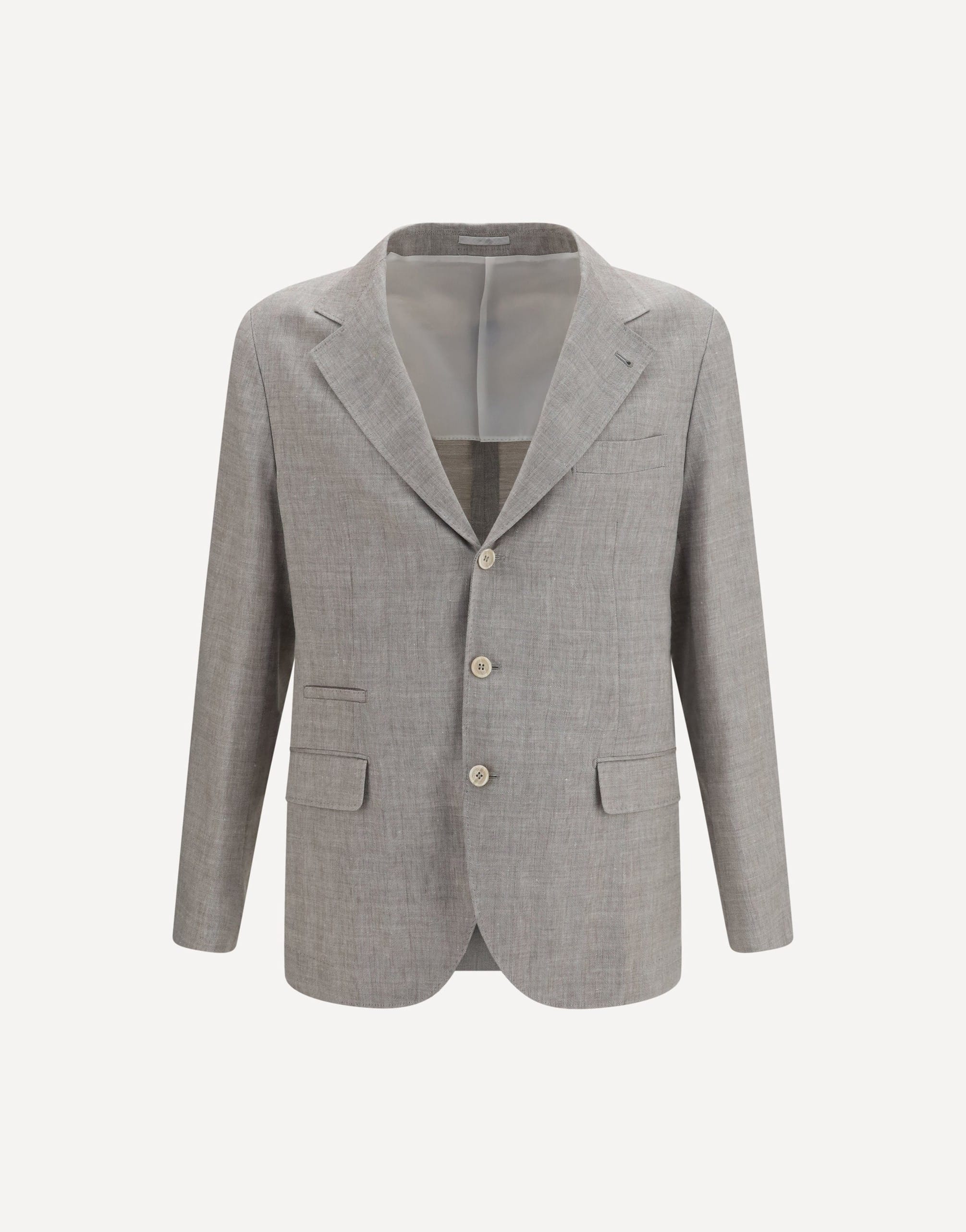 Brunello Cucinelli Brunello Cucinelli Deconstructed Linen Wool Chevron Jacket