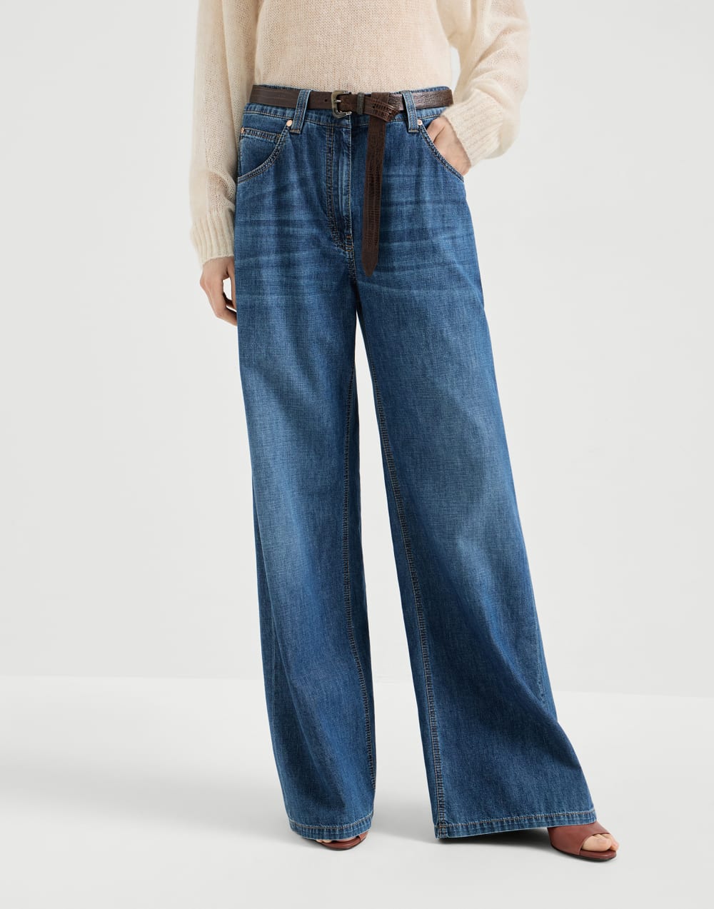 Brunello Cucinelli Denim Baggy Monili Jeans | Sendegaro IT