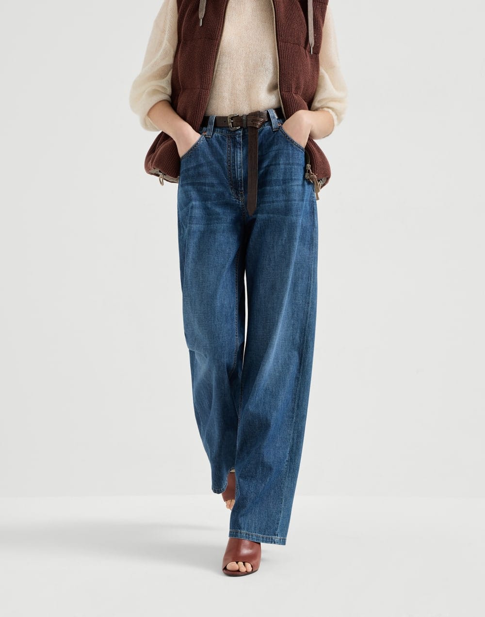 Brunello Cucinelli Denim Baggy Monili Jeans | Sendegaro IT