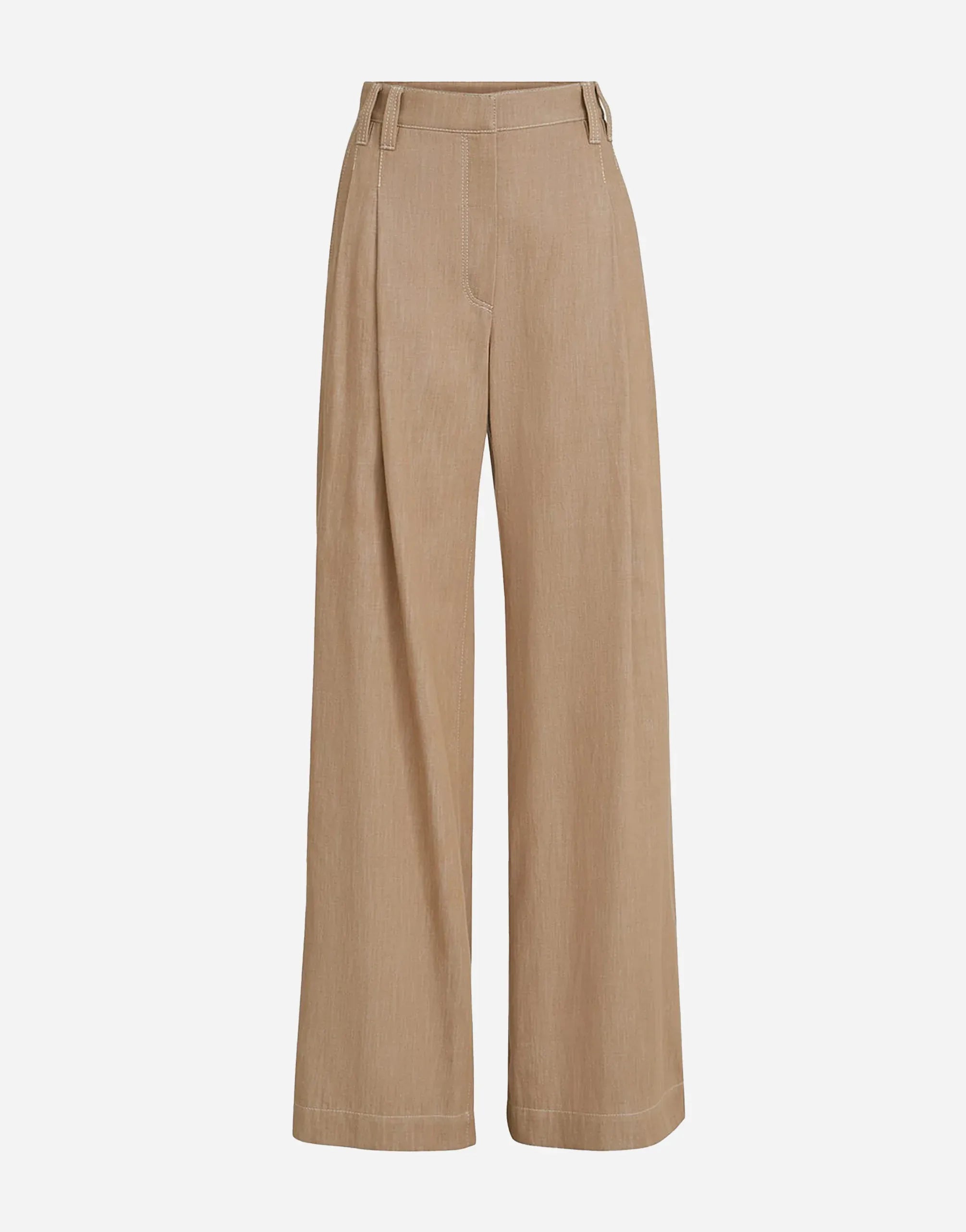 Brunello Cucinelli Denim-Effect Twill Wide Trousers