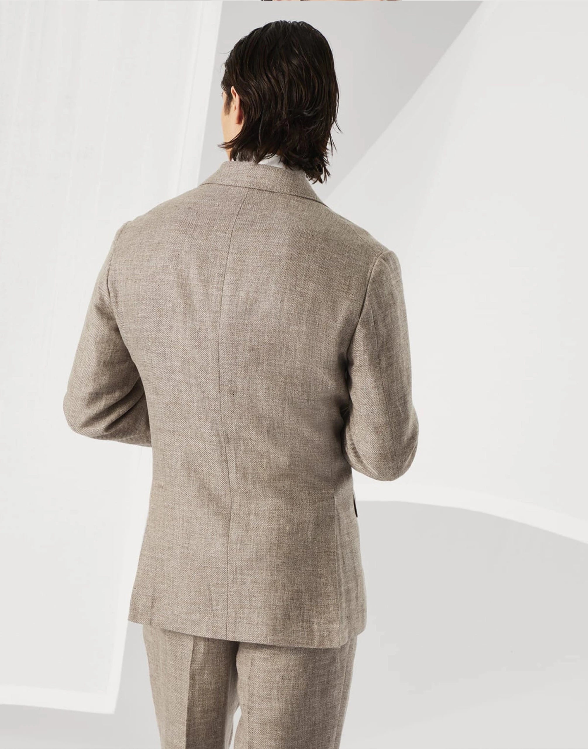 Brunello Cucinelli Diagonal Deconstructed Double-Breasted Blazer