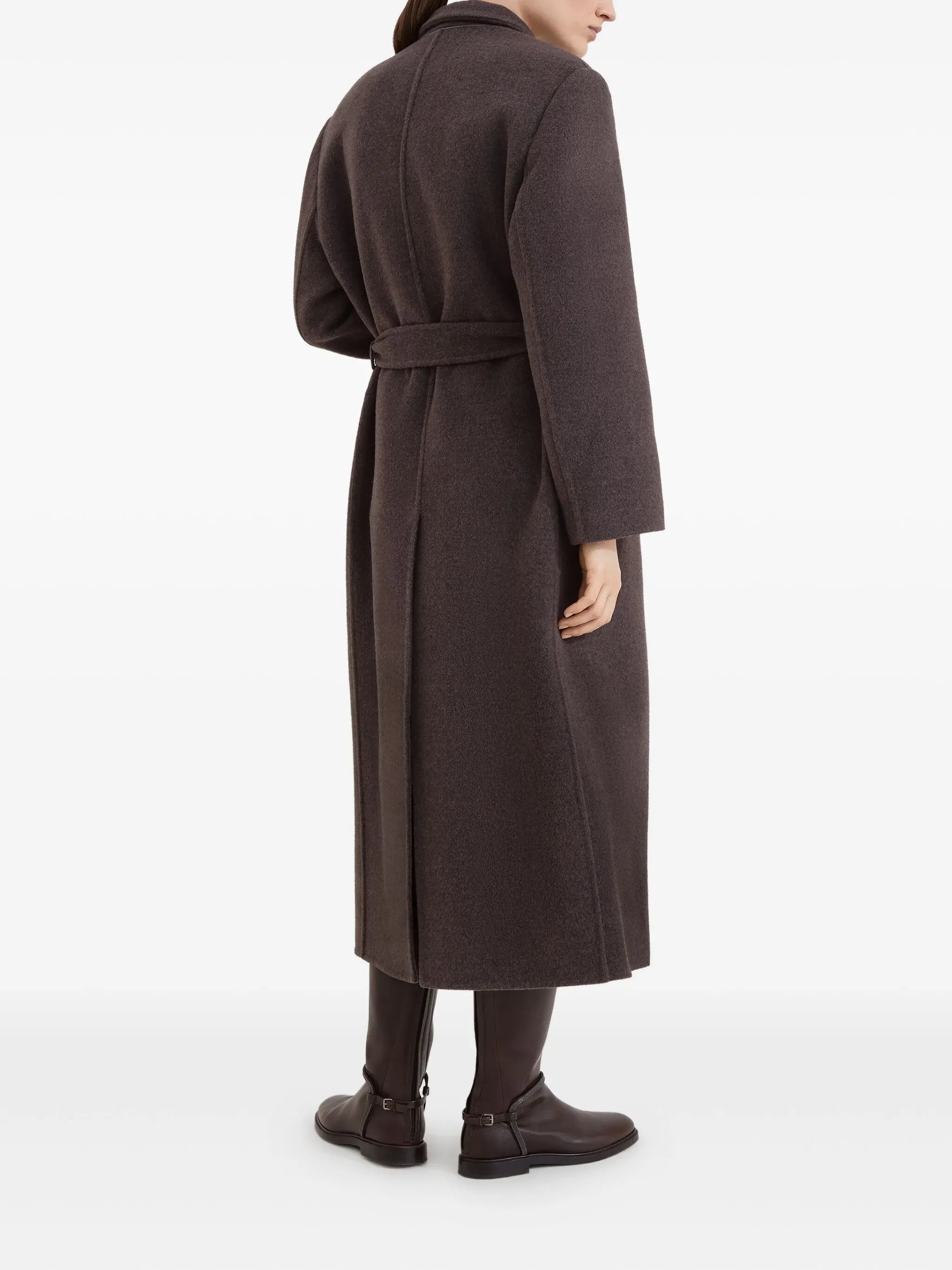 Brunello Cucinelli Zweireihiger Mantel mit Gürtel