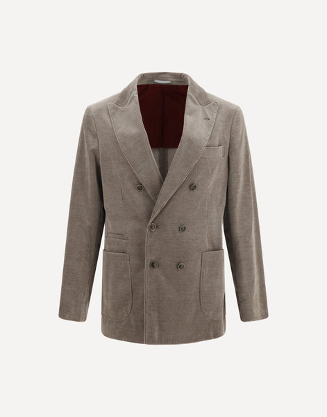 Brunello Cucinelli コーデュロイジャケット Brunello Cucinelli Double-Breasted Corduroy Jacket | Sendegaro AU