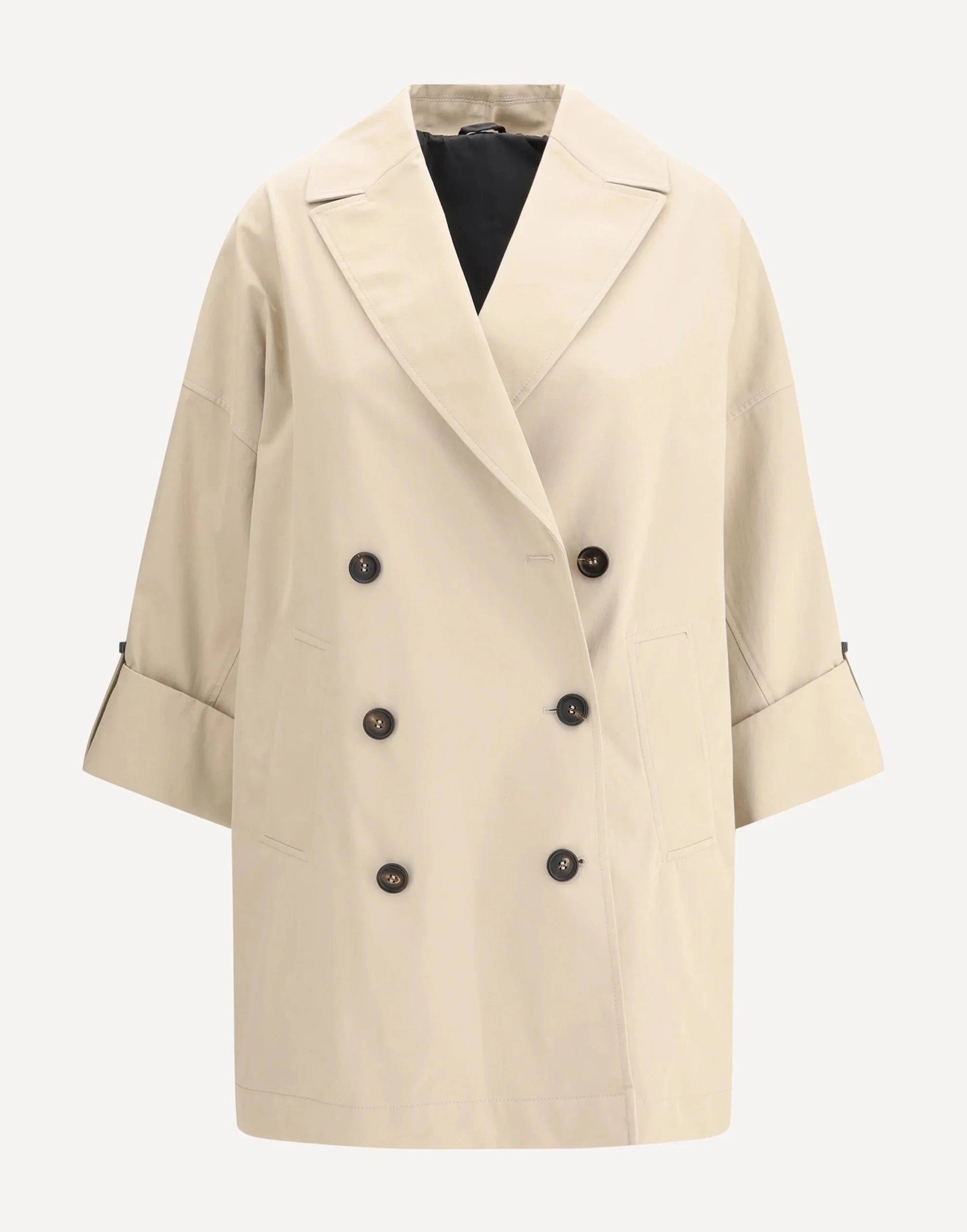 Brunello Cucinelli Double-Breasted Cotton-Blend Coat