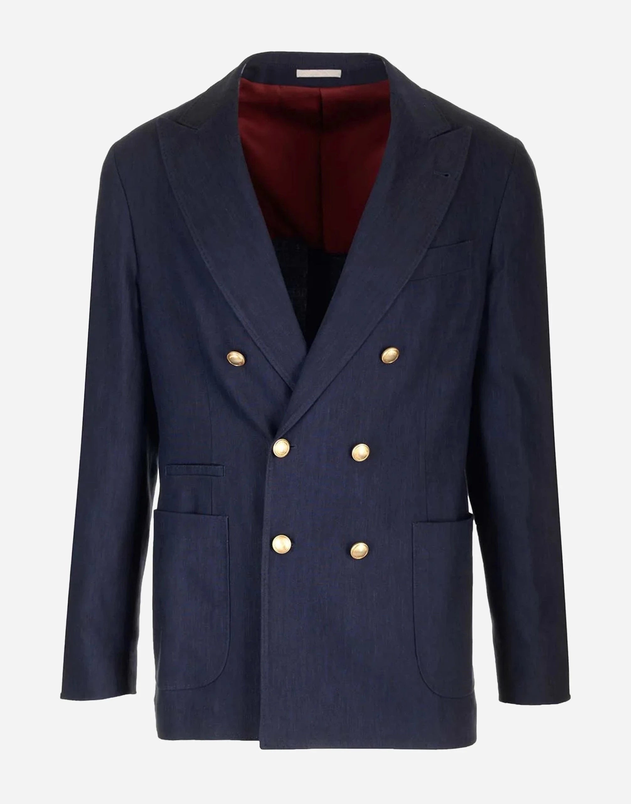 Brunello Cucinelli Double-Breasted Linen-Wool Blend Blazer
