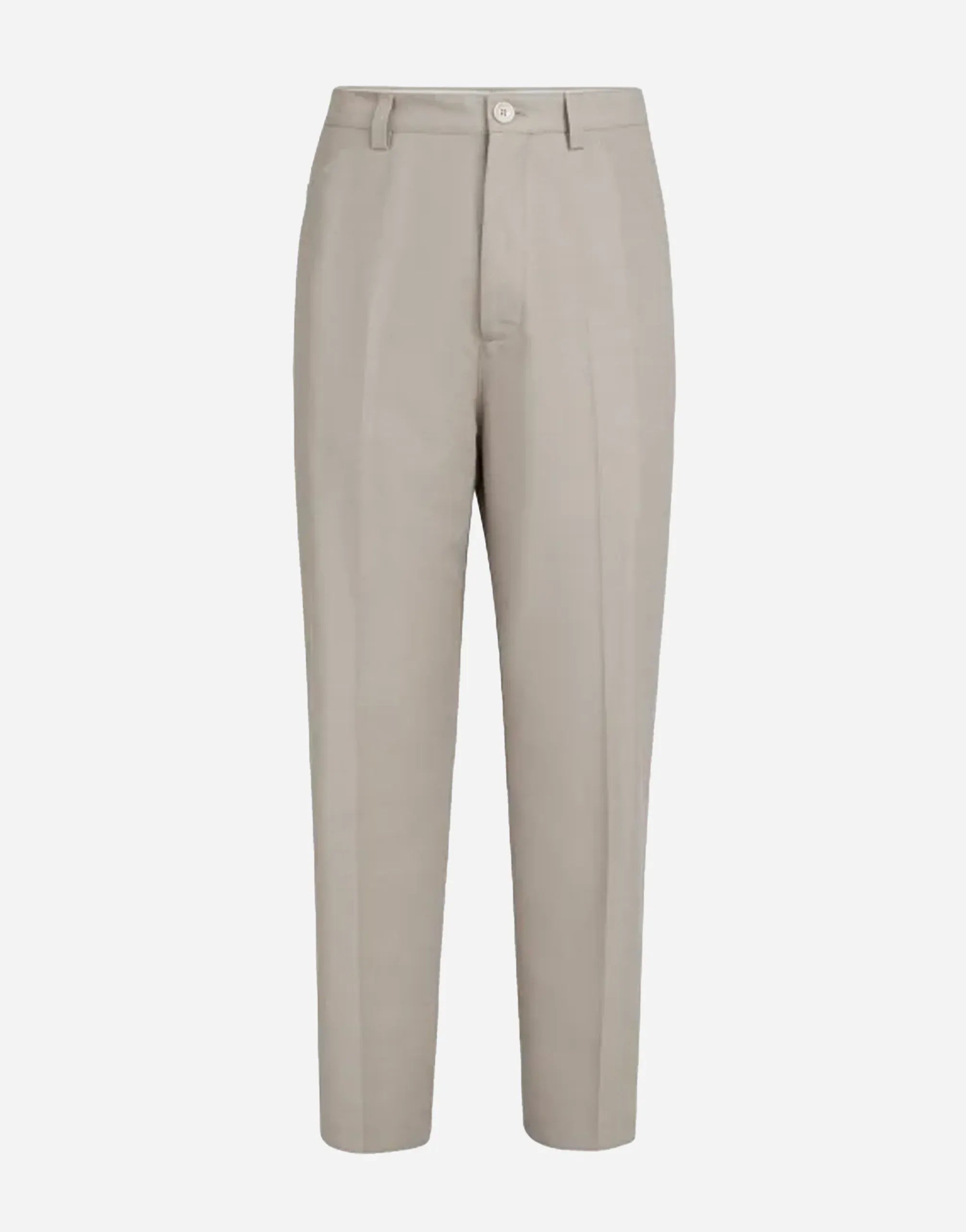 Brunello Cucinelli Dove Grey Cotton-Linen Blend Trousers