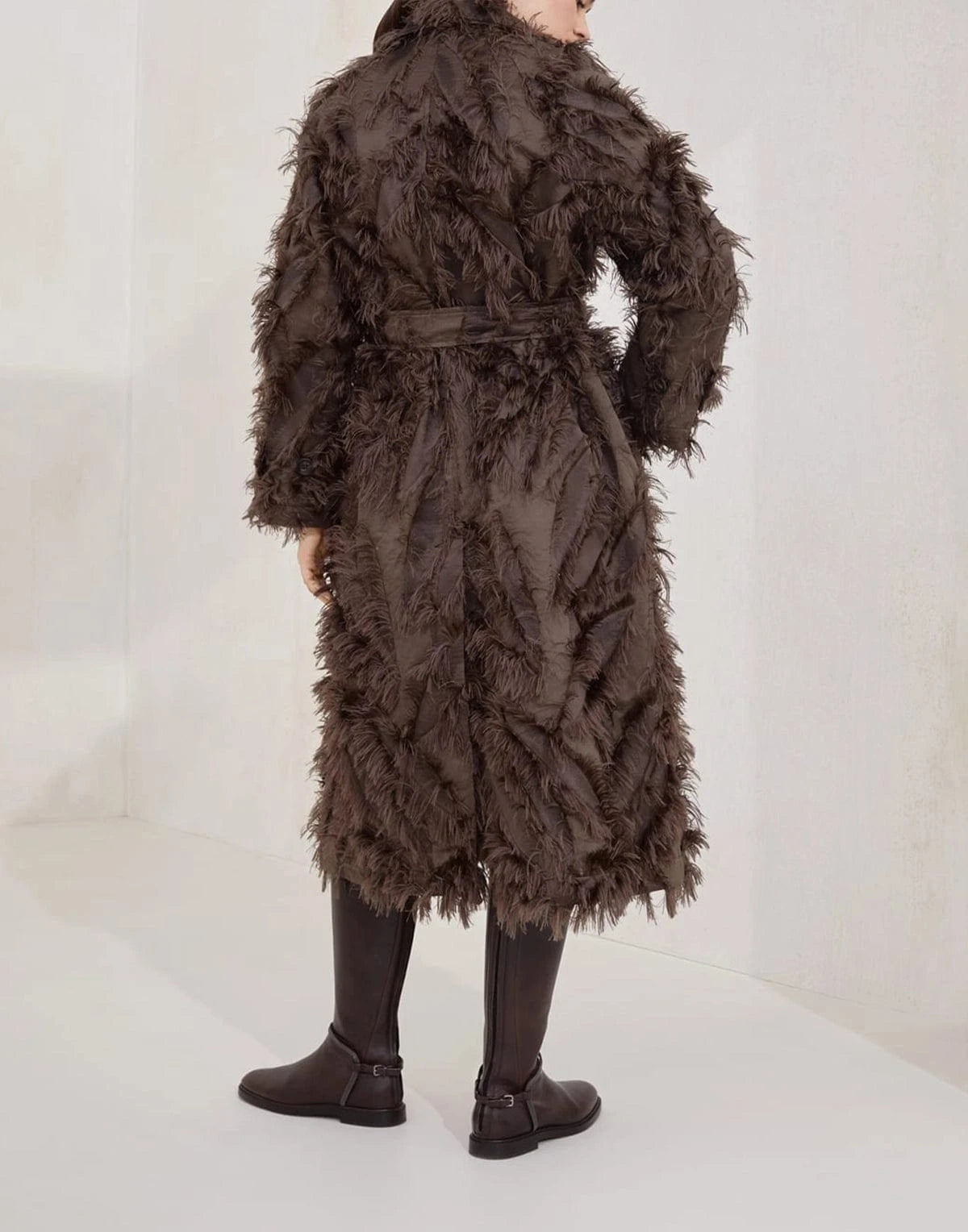 Brunello Cucinelli Dracaena Fil Coupé Belted Coat