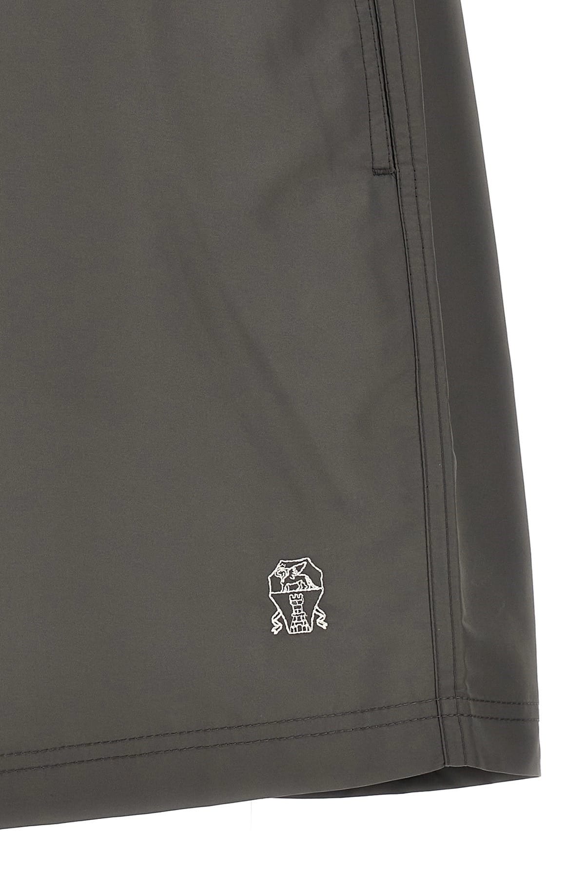 Brunello Cucinelli Brunello Cucinelli Drawstring Logo Swimsuit