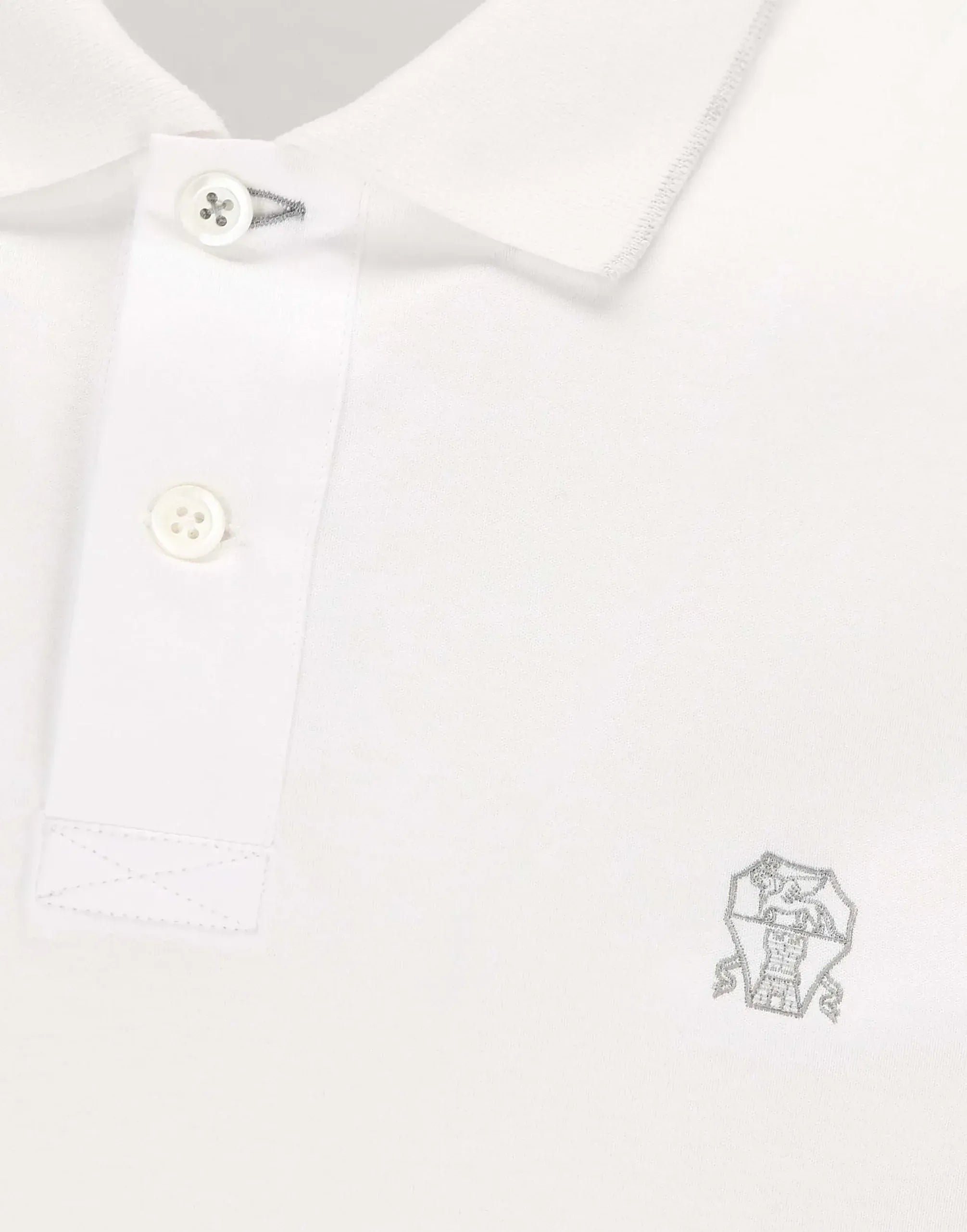 Brunello Cucinelli Embroidered Logo Cotton Polo Shirt