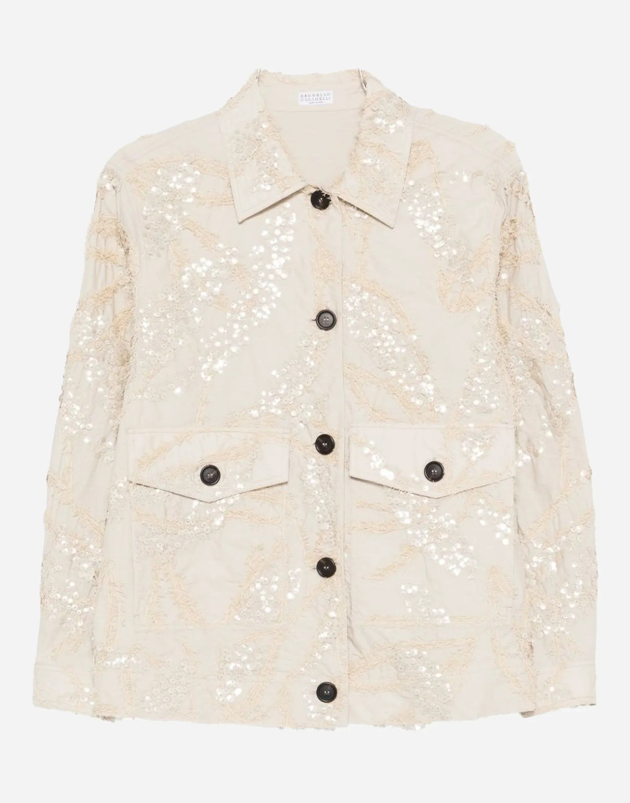 Brunello Cucinelli Embroidered Techno Poplin Cotton Jacket