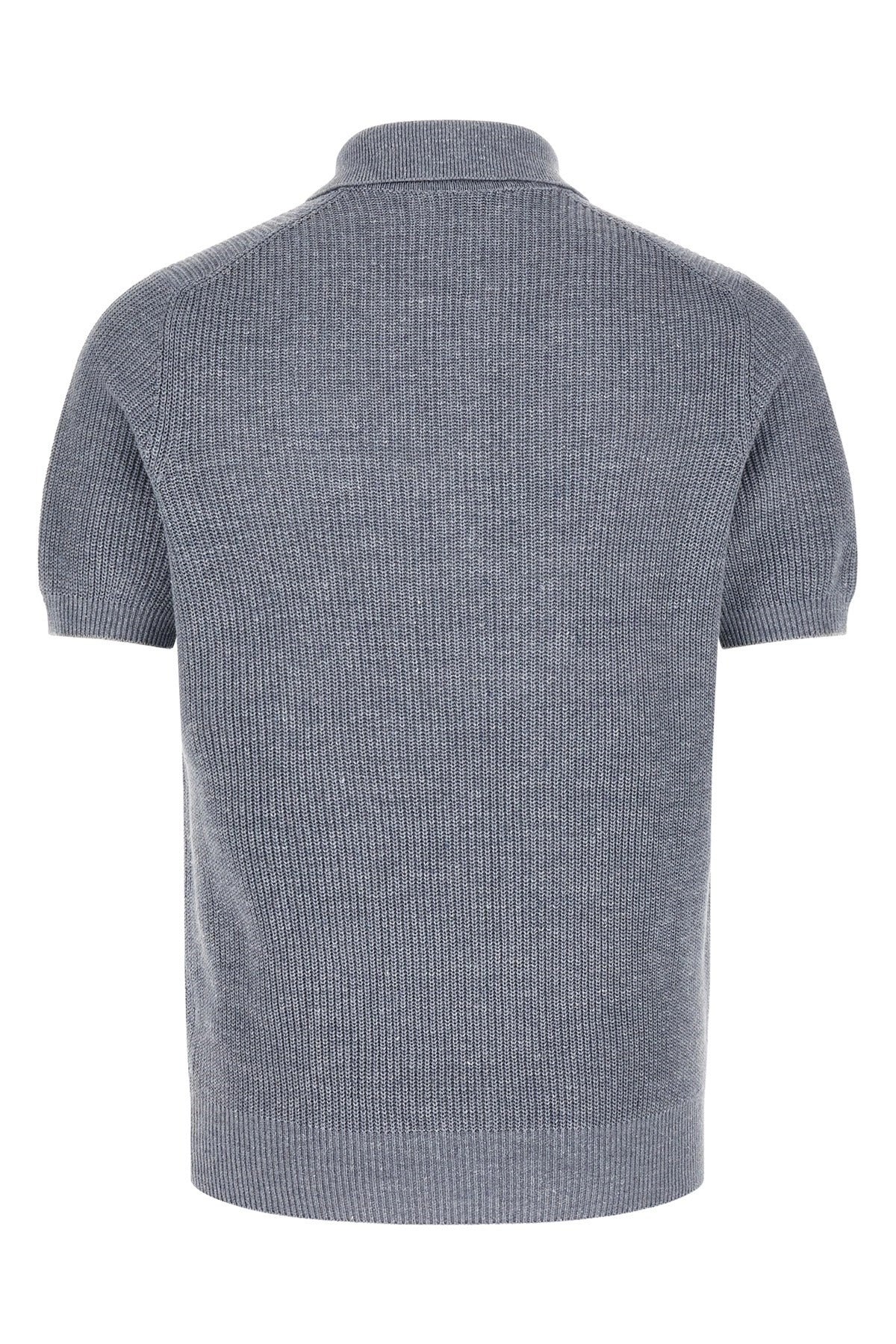 Brunello Cucinelli English Half-Ribbed Polo Shirt