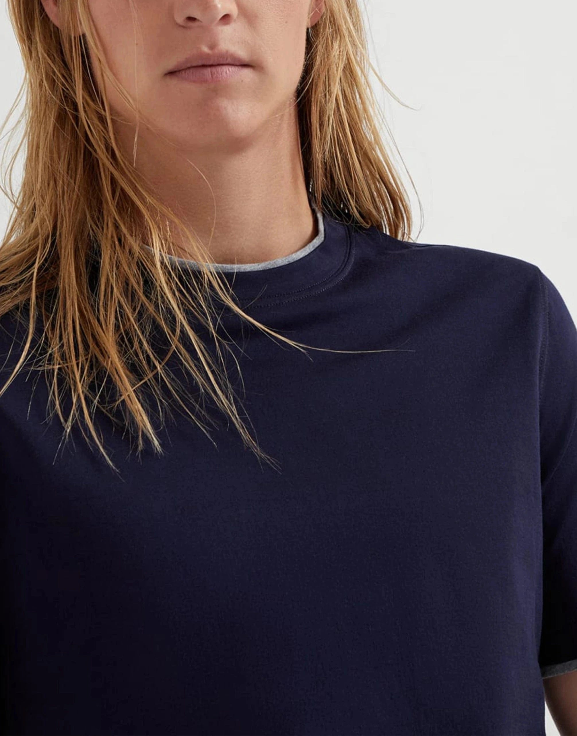 Brunello Cucinelli フェイクレイヤーコットンTシャツ Brunello Cucinelli フェイクレイヤーコットンTシャツ