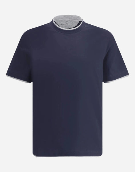 Brunello Cucinelli Faux-Layered Cotton T-Shirt | Sendegaro US Brunello Cucinelli Faux-Layered Cotton T-Shirt | Sendegaro US