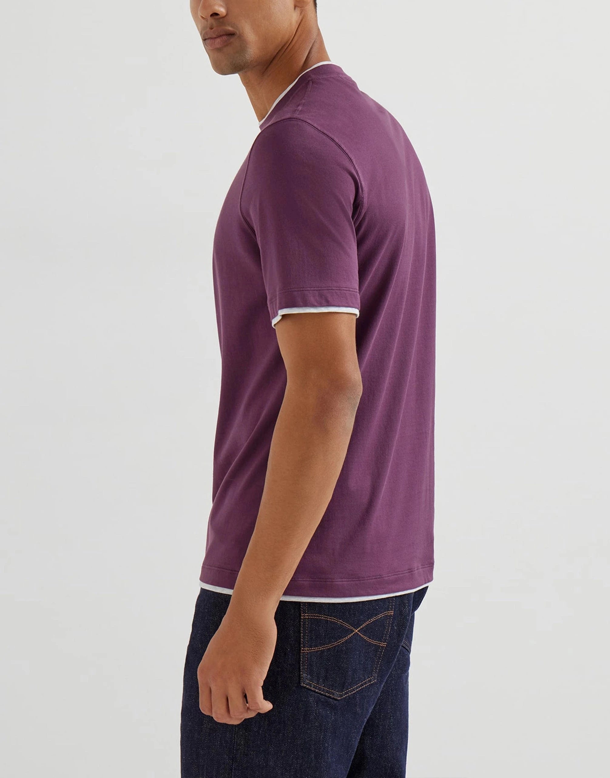 Brunello Cucinelli Faux-Layering Cotton Crewneck T-Shirt