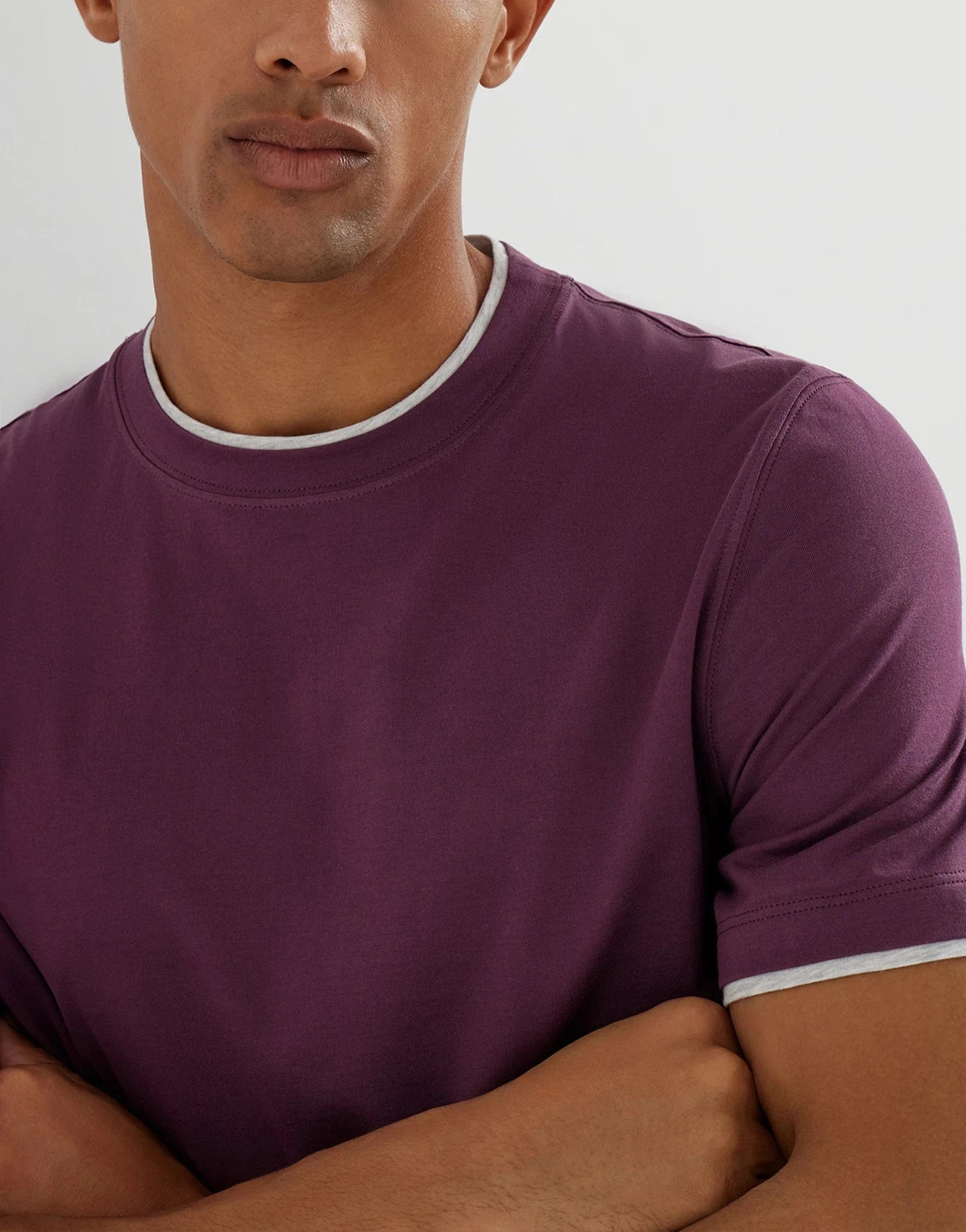 Brunello Cucinelli Faux-Layering Cotton Crewneck T-Shirt