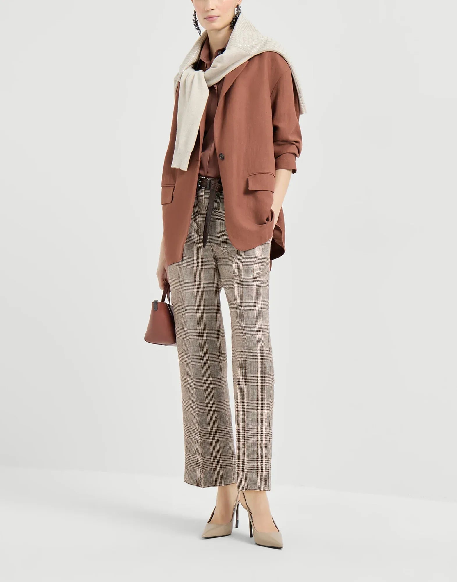 Brunello Cucinelli Firebrick Cotton Poplin Sleeveless Shirt