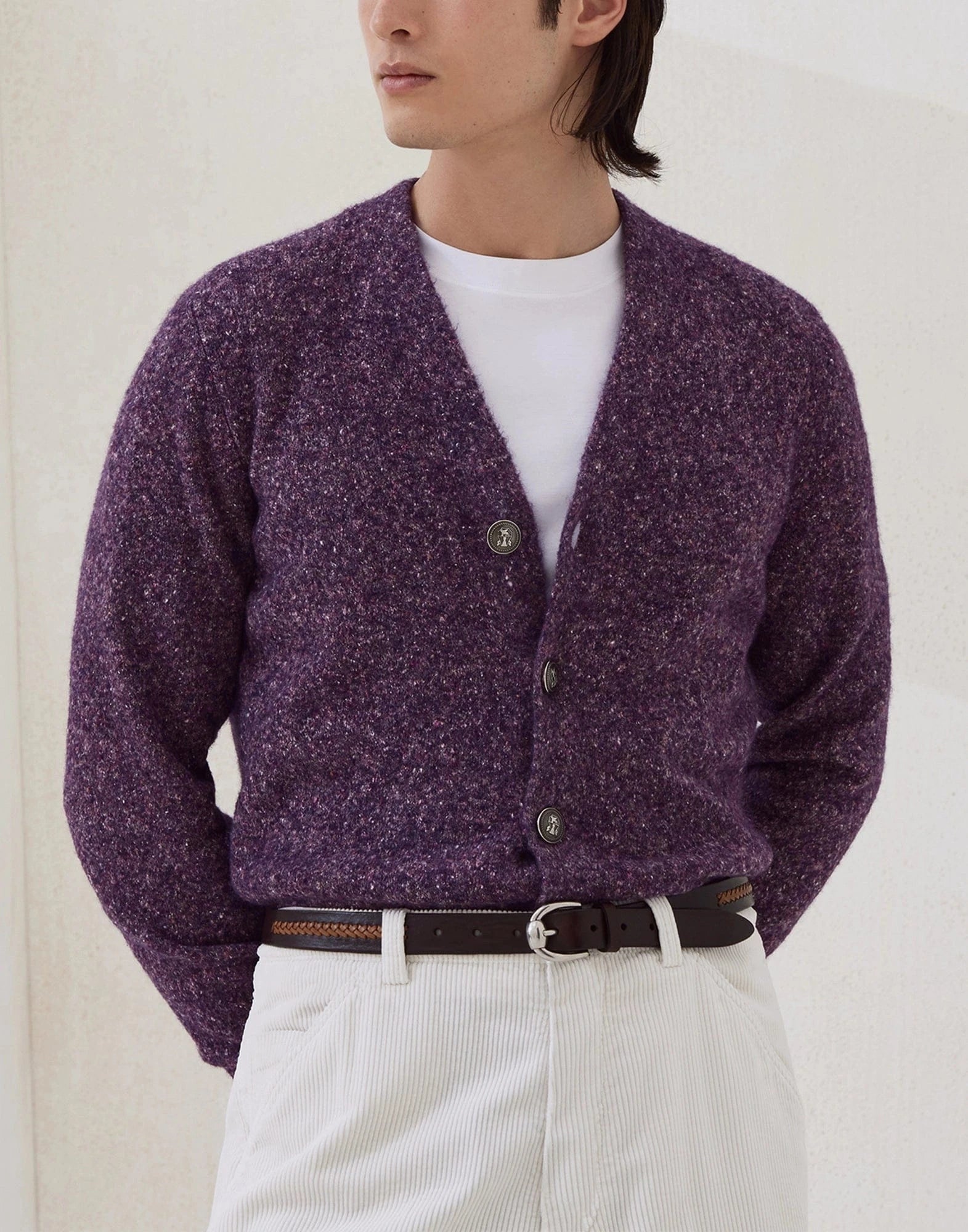 Brunello Cucinelli Flecked Alpaca-Blend Cardigan