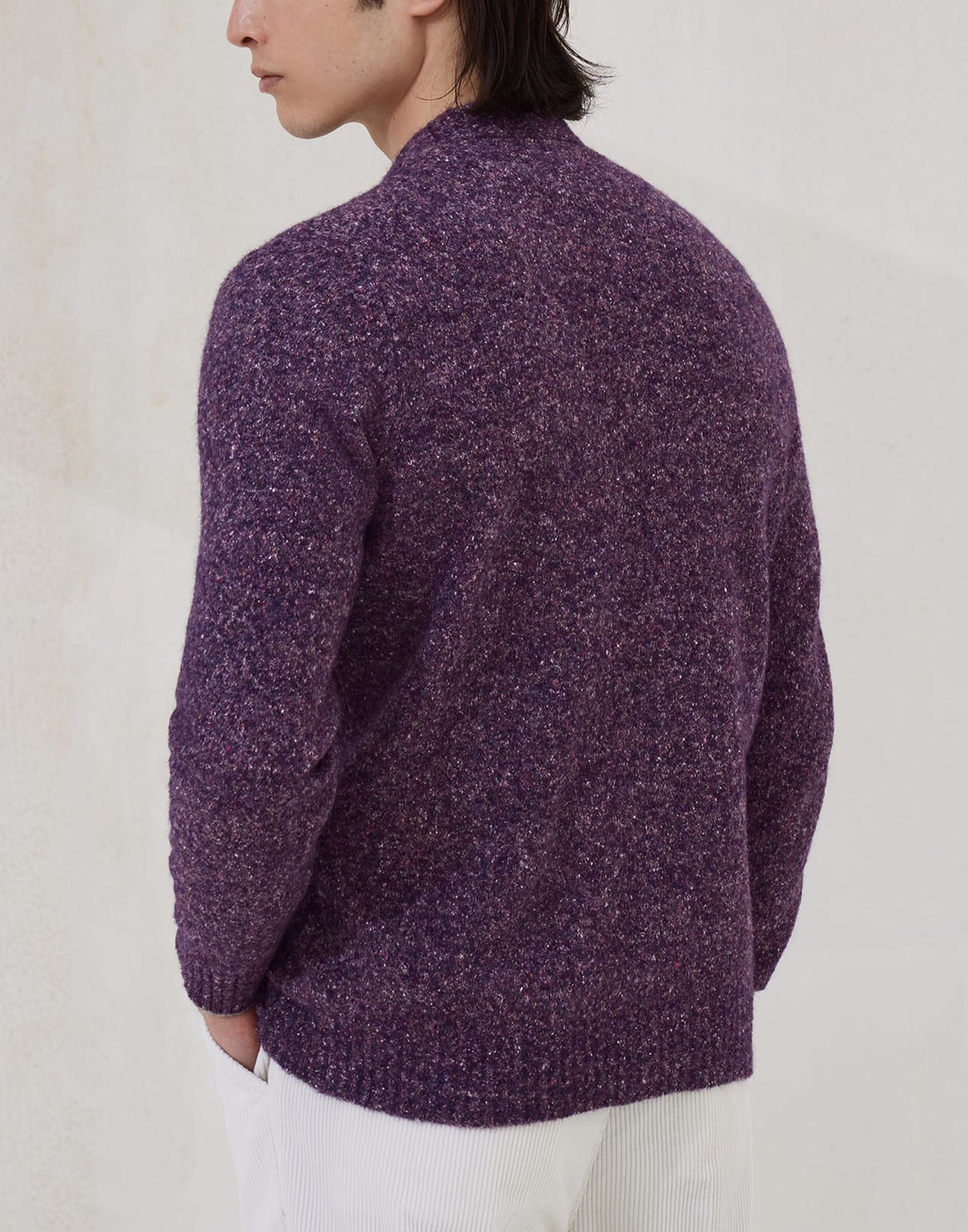 Brunello Cucinelli Flecked Alpaca Blend Metal Button Cardigan