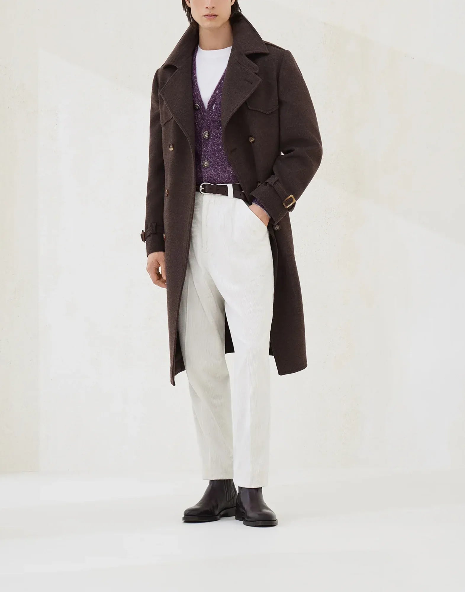 BRUNELLO CUCINELLI アルパカ ノーカラージャケット　40 BRUNELLO CUCINELLI 【COTROLLO17】 アルパカ混ジャケット01886120540