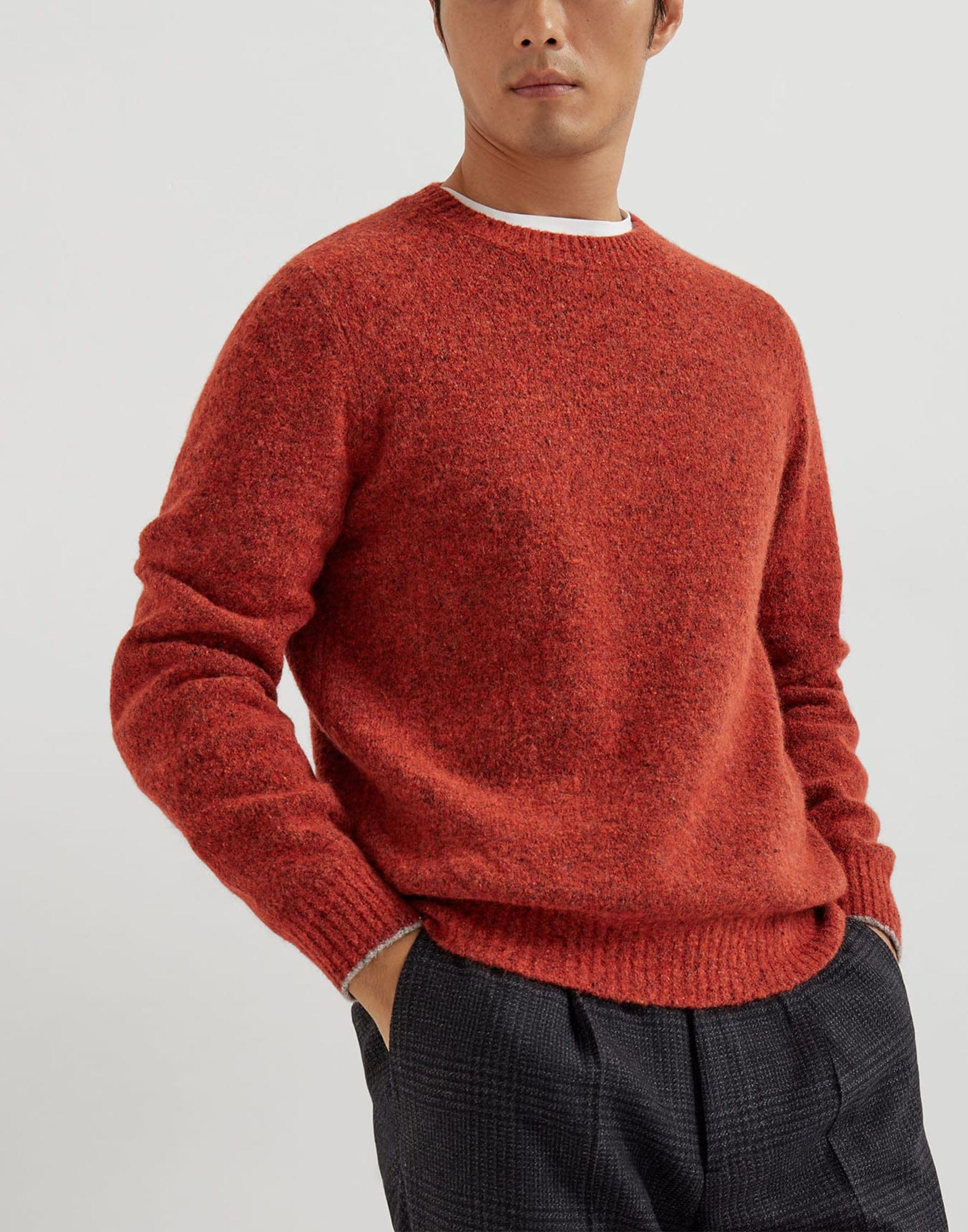 Brunello Cucinelli Flecked Alpaca Blend Sweater