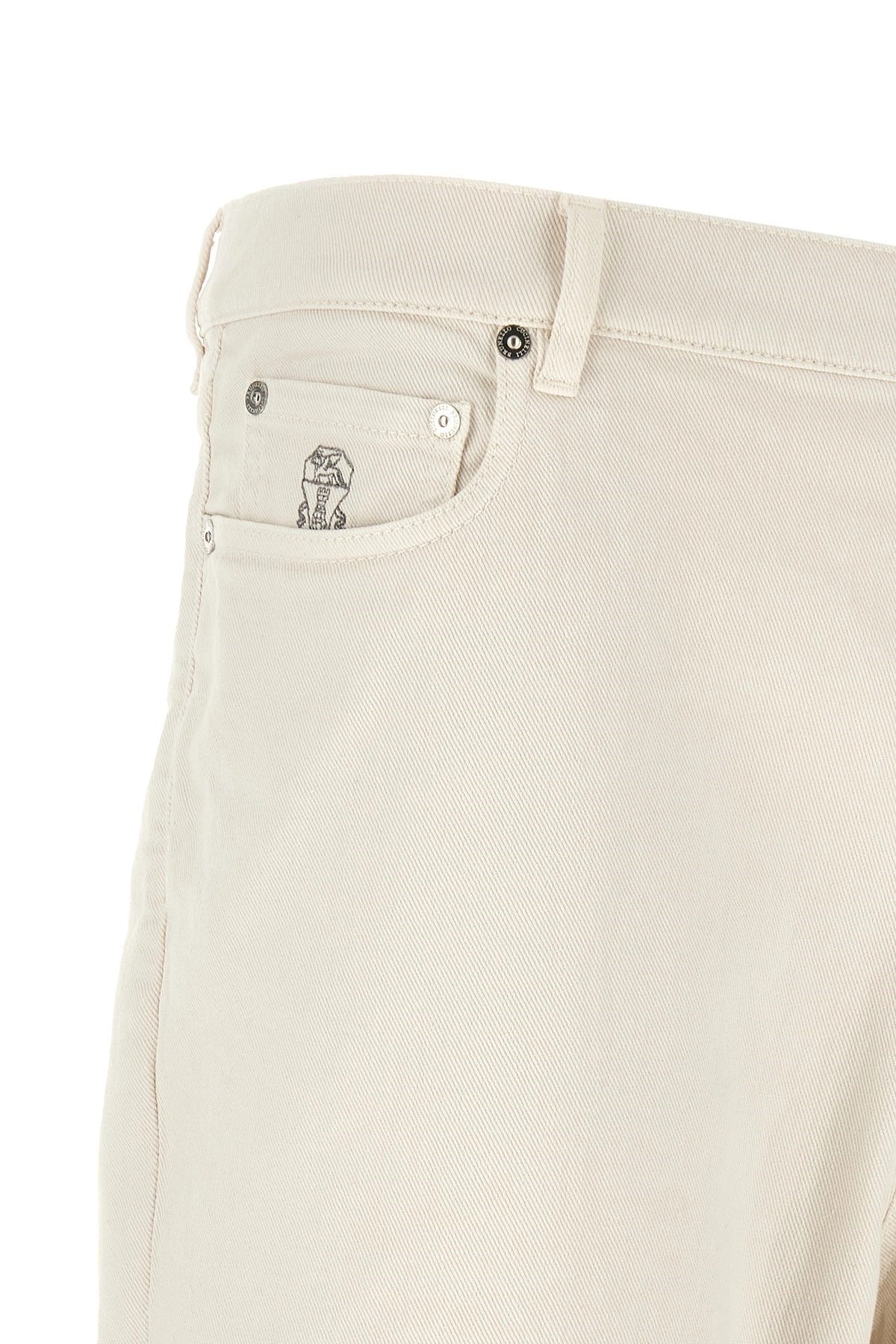 Brunello Cucinelli Garment-Dyed Ecru Jeans | Sendegaro