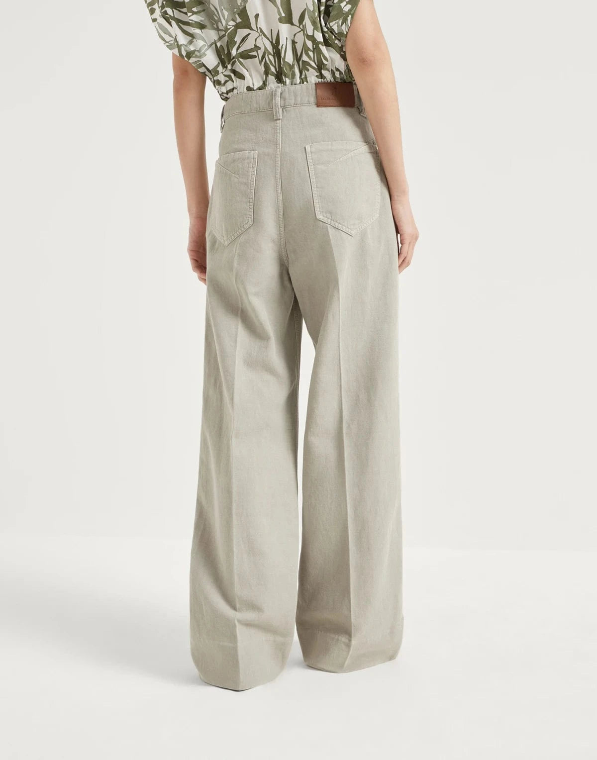Brunello Cucinelli Garment-Dyed Monili Wide-Leg Jeans