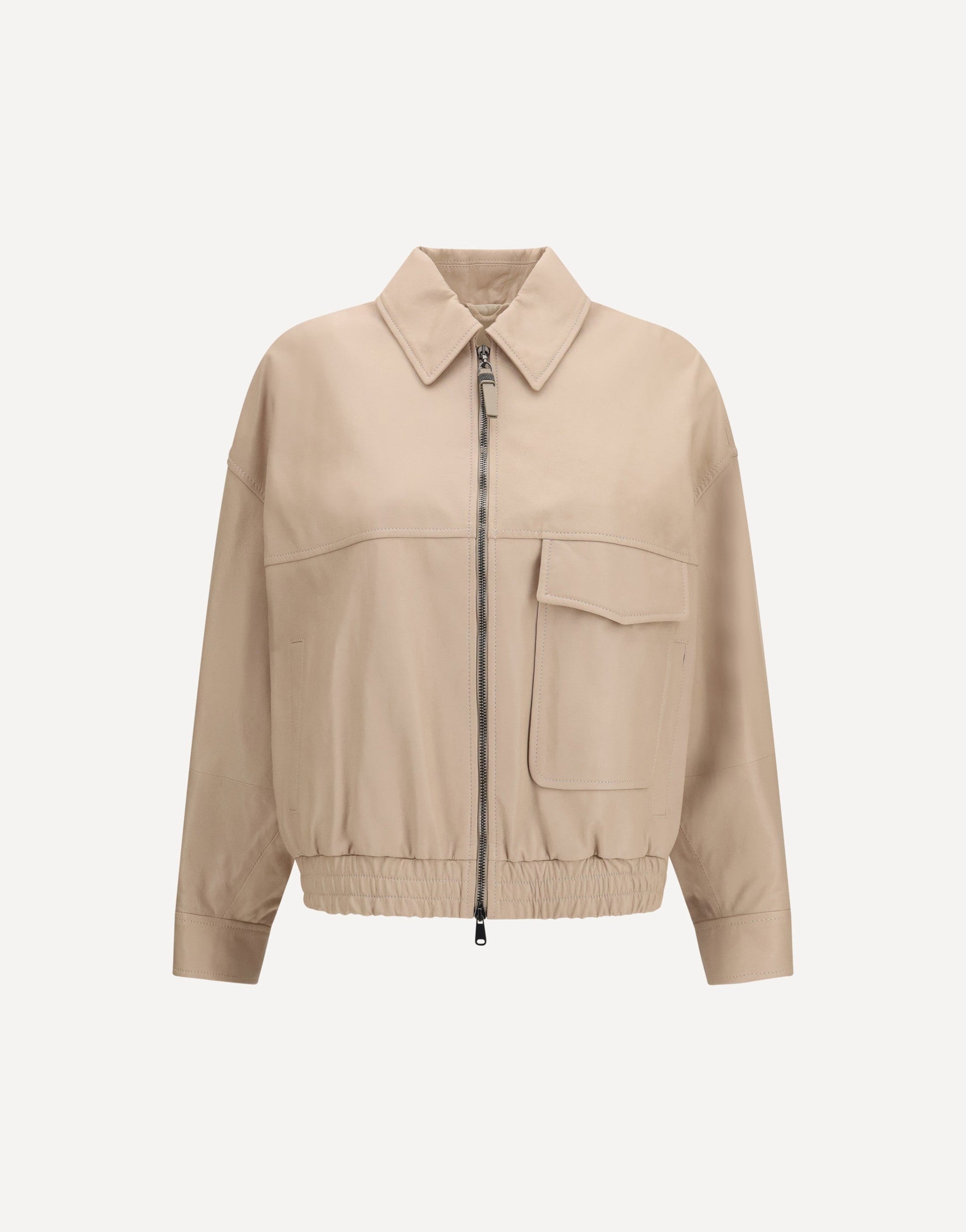 Brunello Cucinelli Glossy Nappa Jacket With Monili
