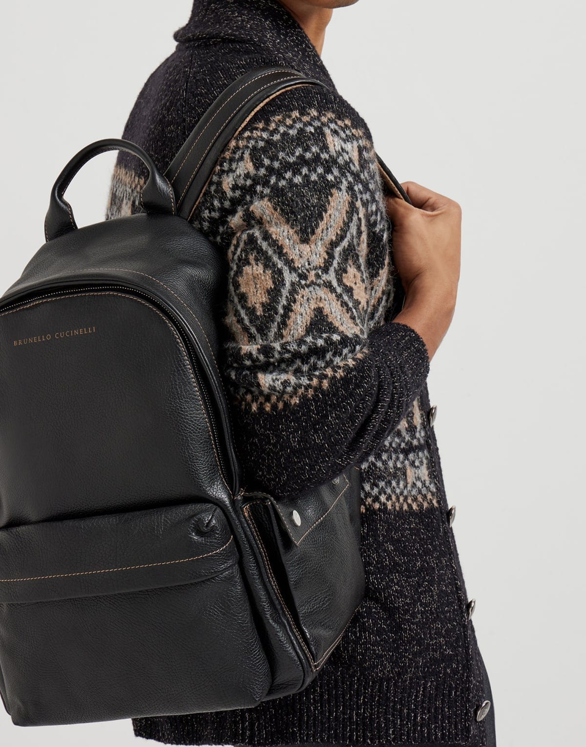 Brunello Cucinelli Grained Calfskin Backpack