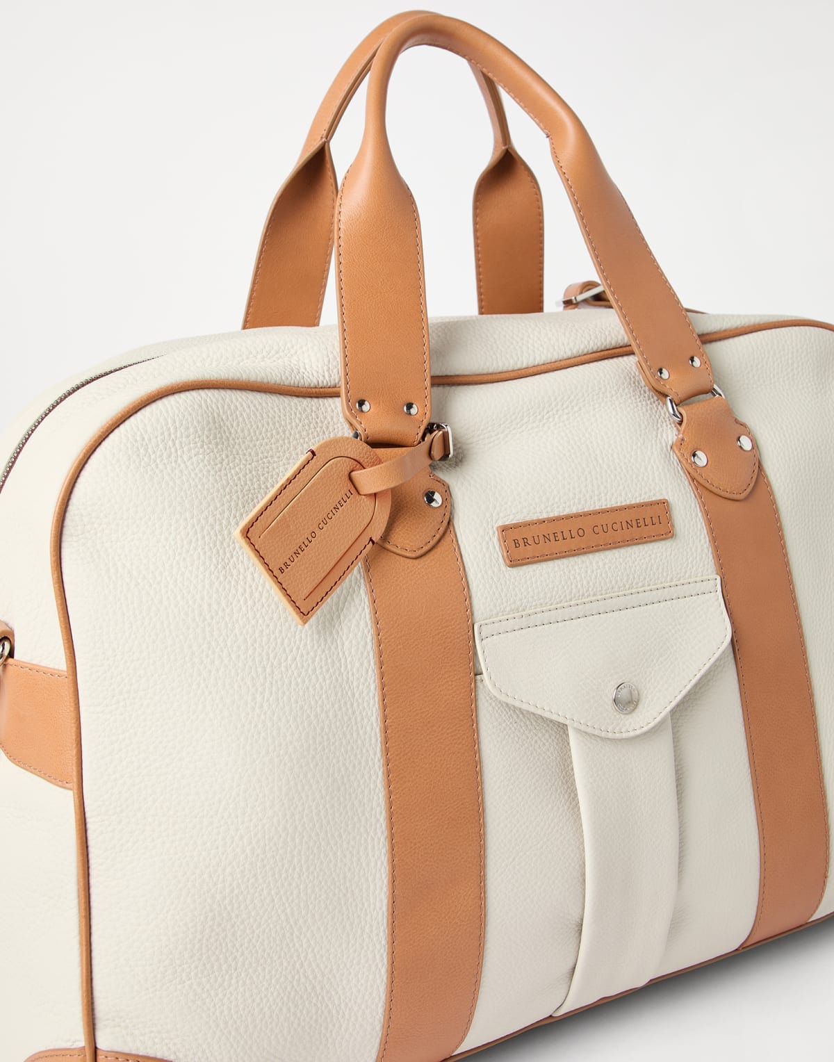 Brunello Cucinelli Grained Leather Street Duffel Bag